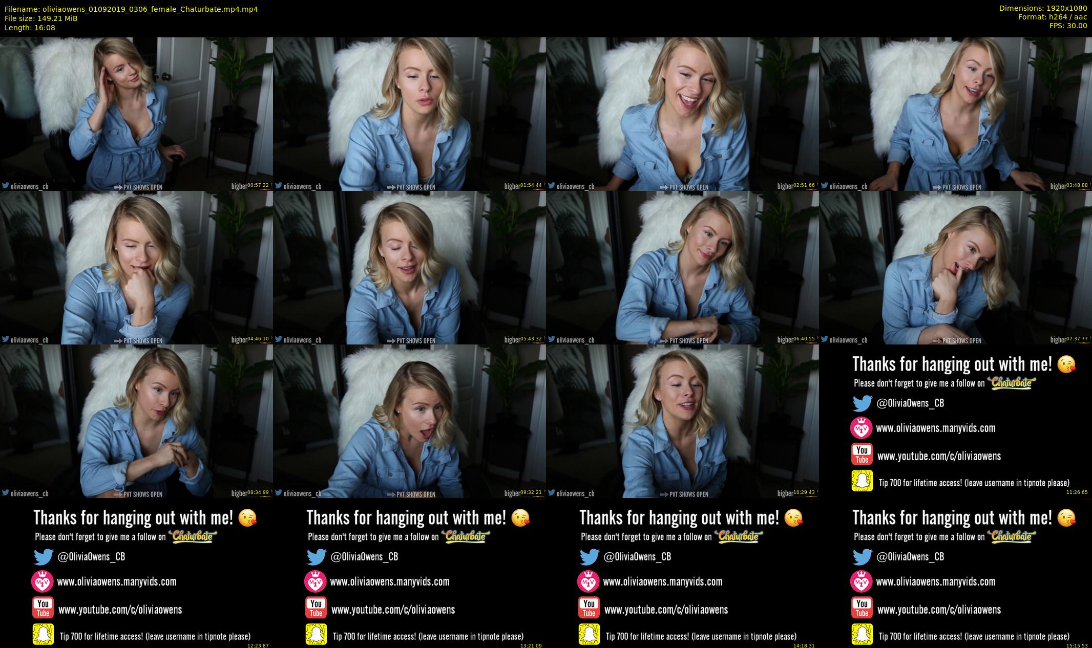 oliviaowens — 17 minute Chaturbate female cam show recording, 1080p, Sep 1, 2019