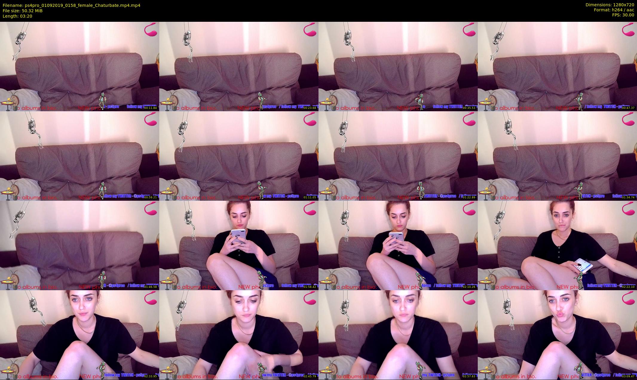 ps4pro — 4 minute Chaturbate female cam show recording, 720p, Sep 1, 2019