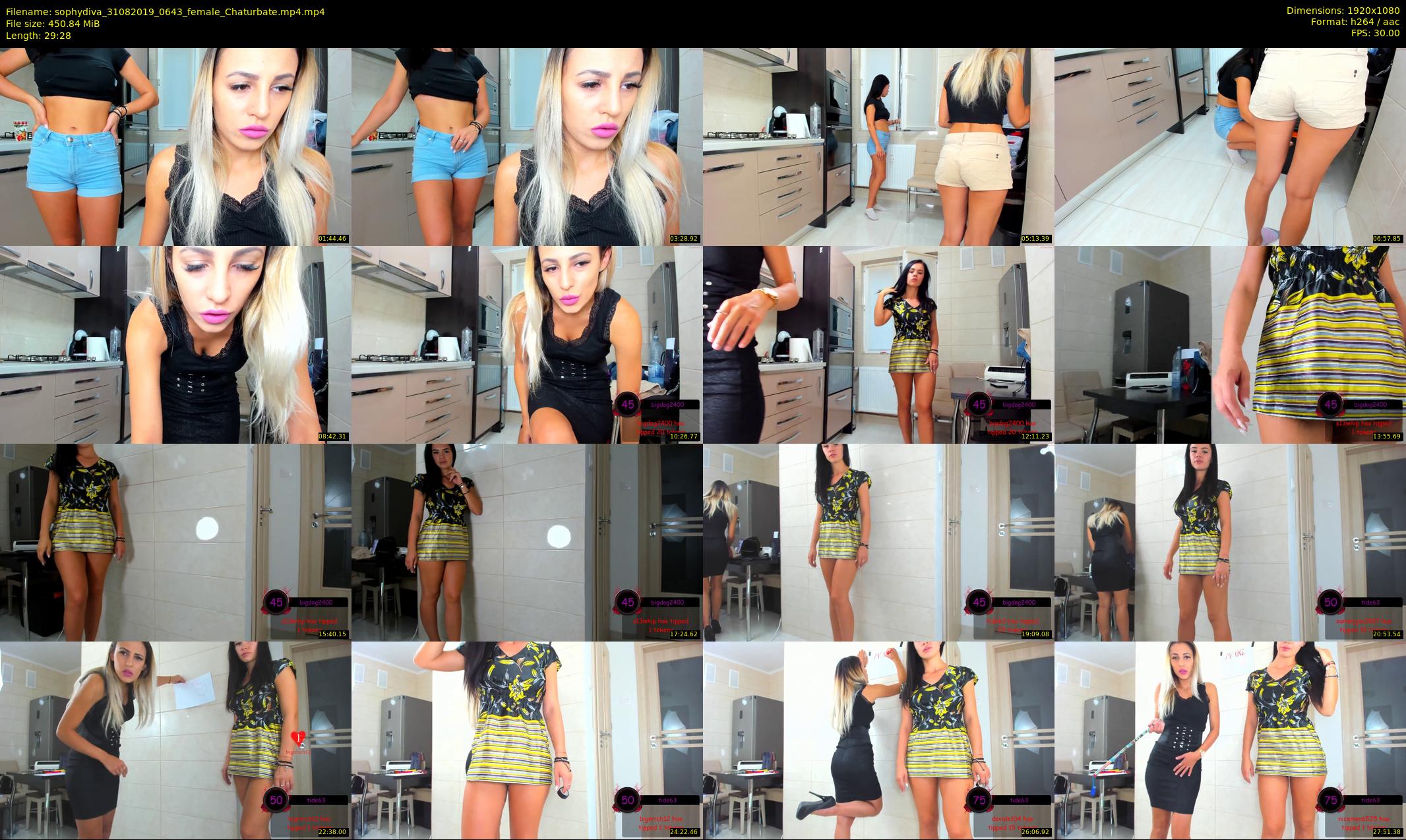 sophydiva — 30 minute Chaturbate female cam show recording, 1080p, Aug 31, 2019
