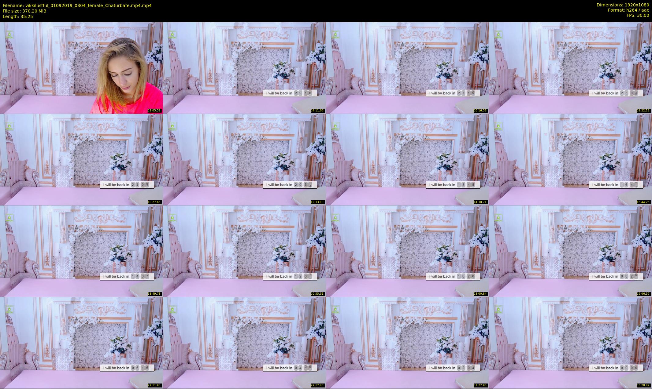 vikkilustful — 36 minute Chaturbate female cam show recording, 1080p, Sep 1, 2019