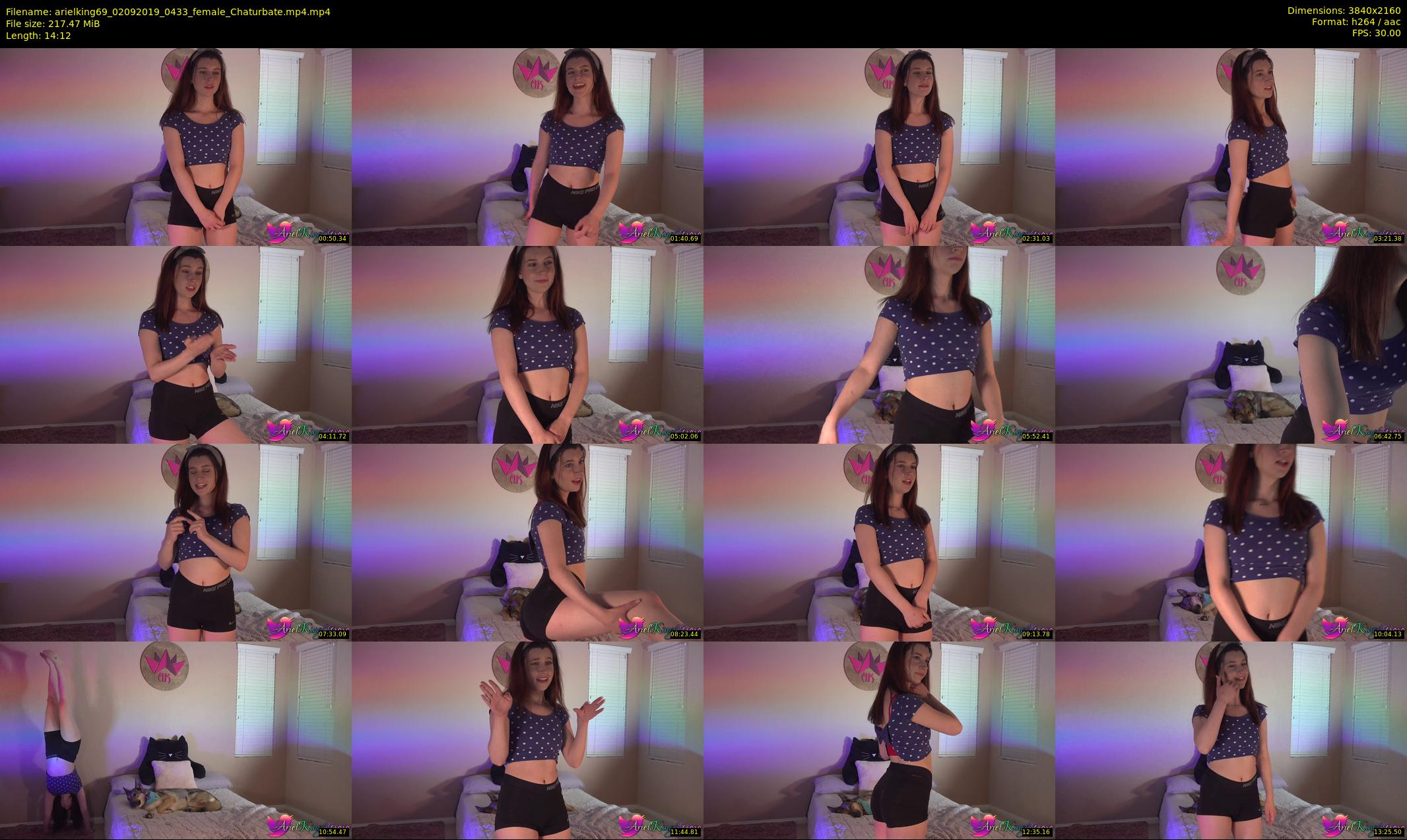arielking69 — 15 minute Chaturbate female cam show recording, 4K, Sep 2, 2019