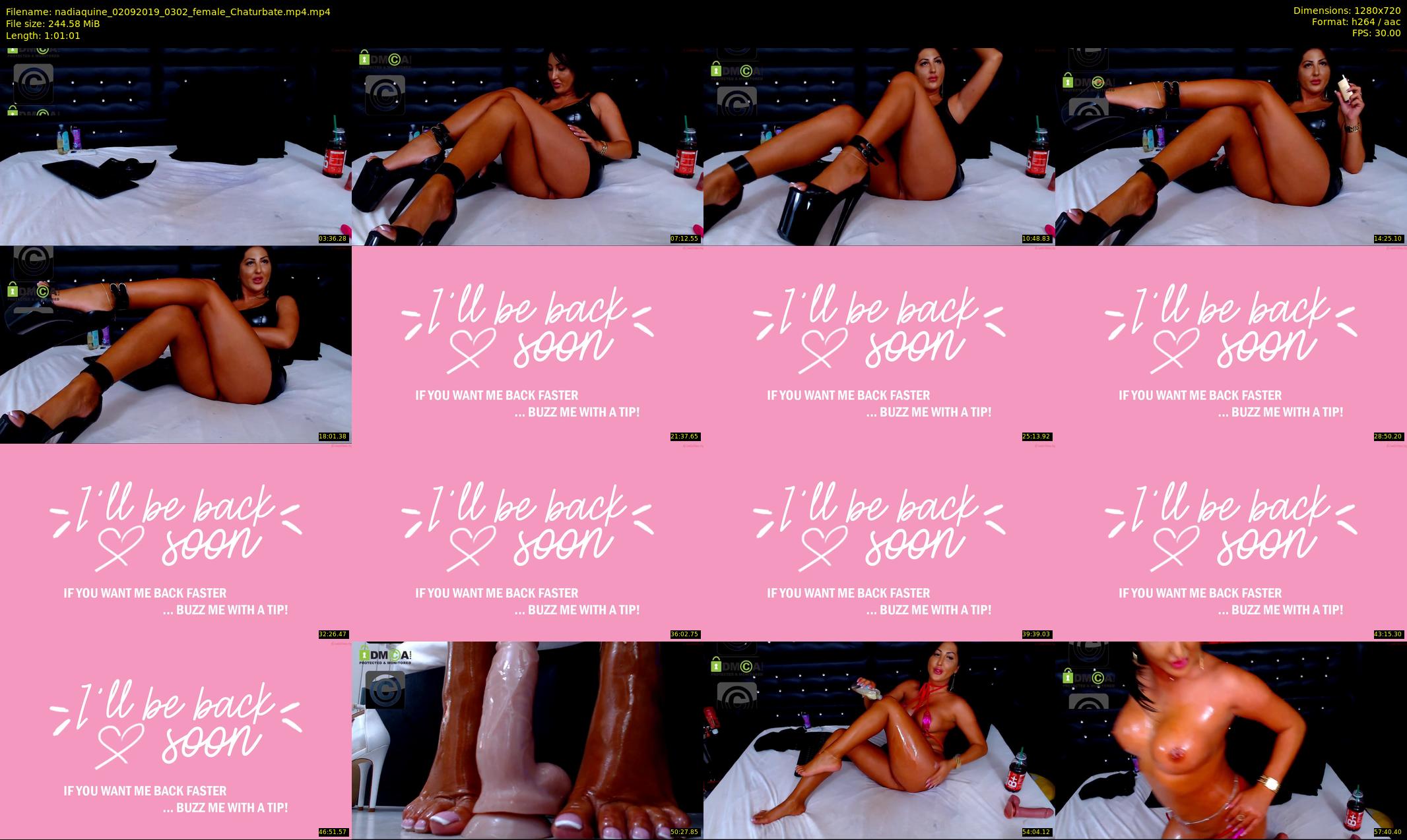 nadiaquine — 62 minute Chaturbate female cam show recording, 720p, Sep 2, 2019