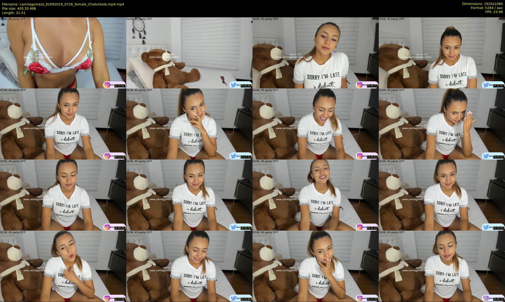 camilagomezz — 32 minute Chaturbate female cam show recording, 1080p, Sep 2, 2019