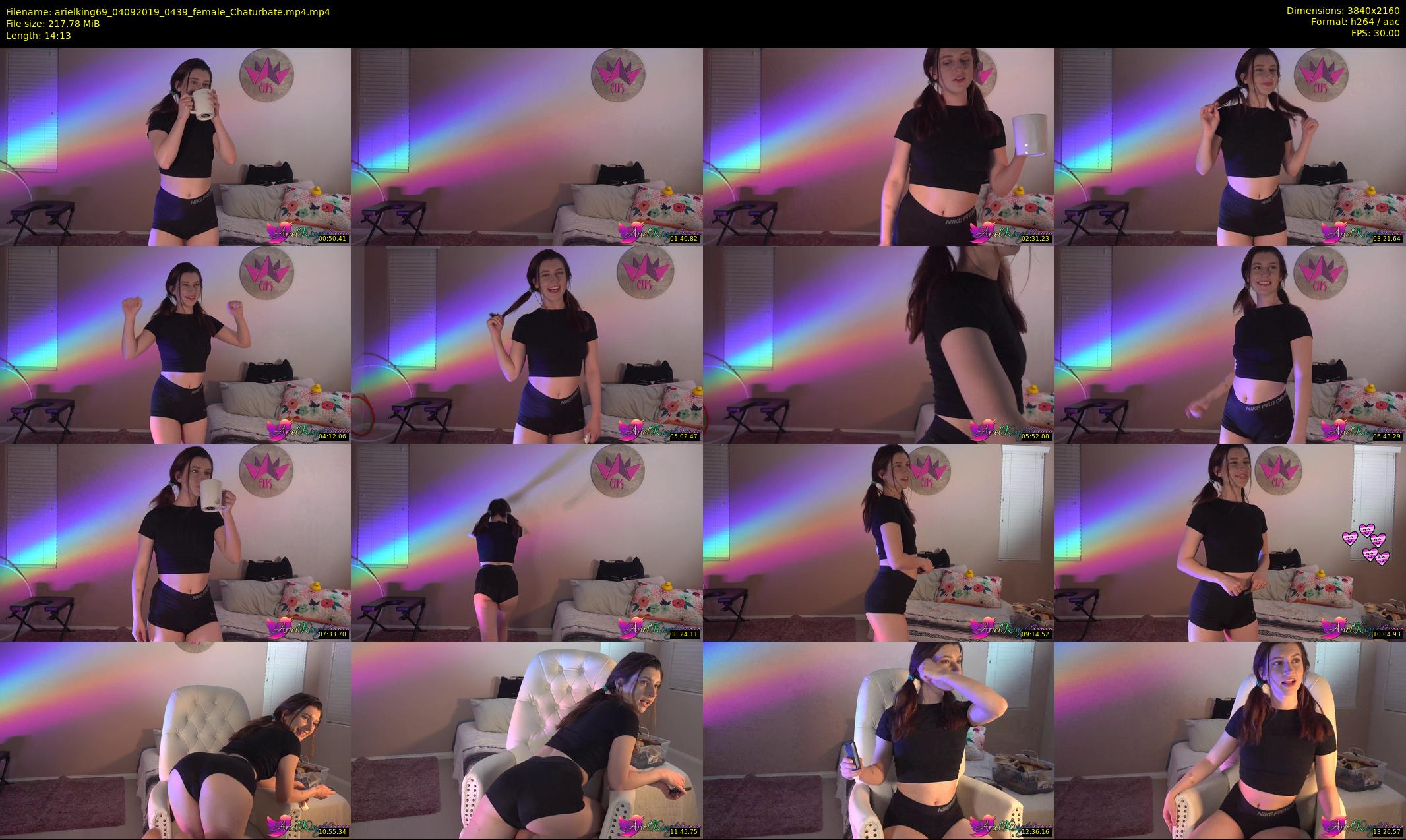 arielking69 — 15 minute Chaturbate female cam show recording, 4K, Sep 4, 2019