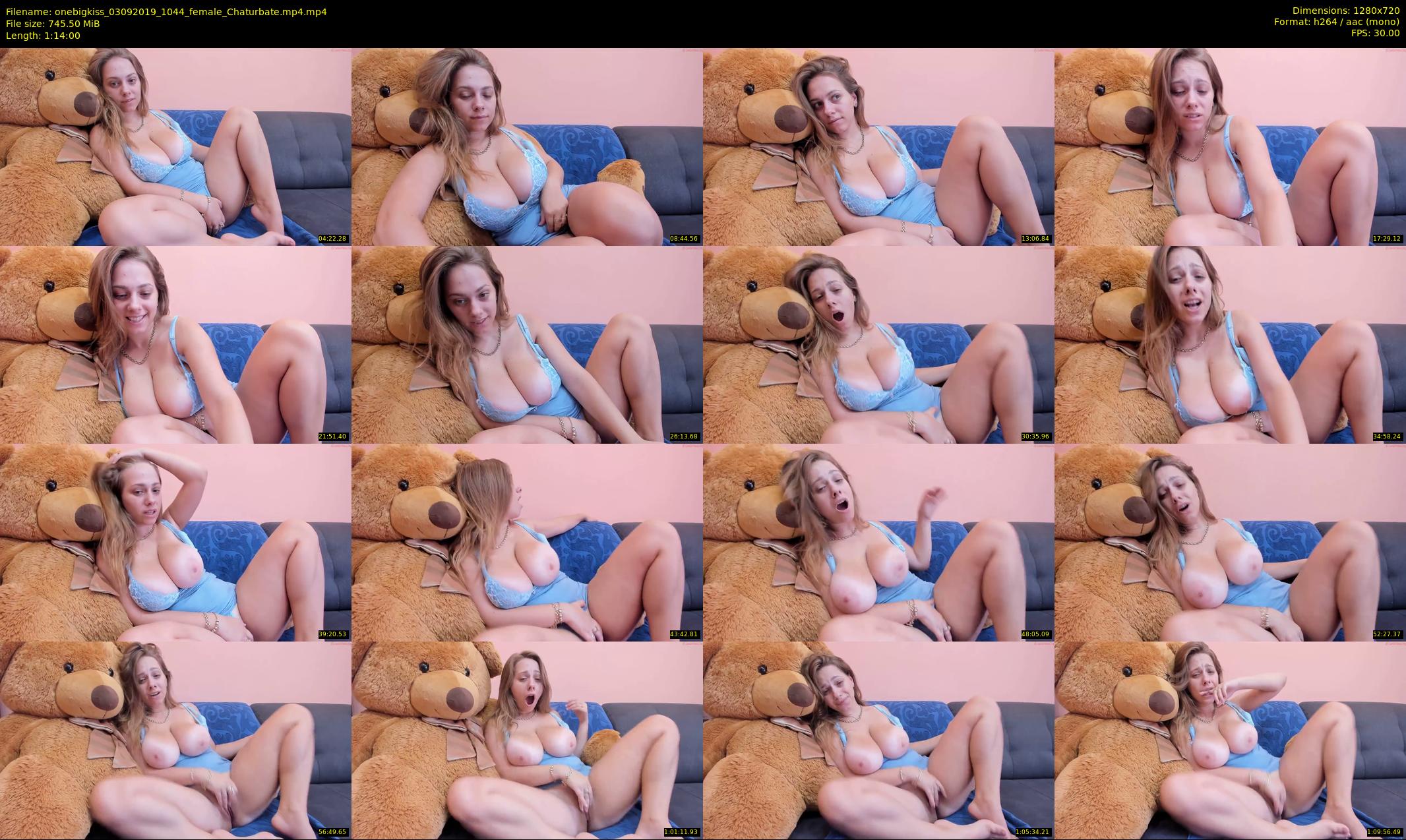onebigkiss — 74 minute Chaturbate female cam show recording, 720p, Sep 3, 2019