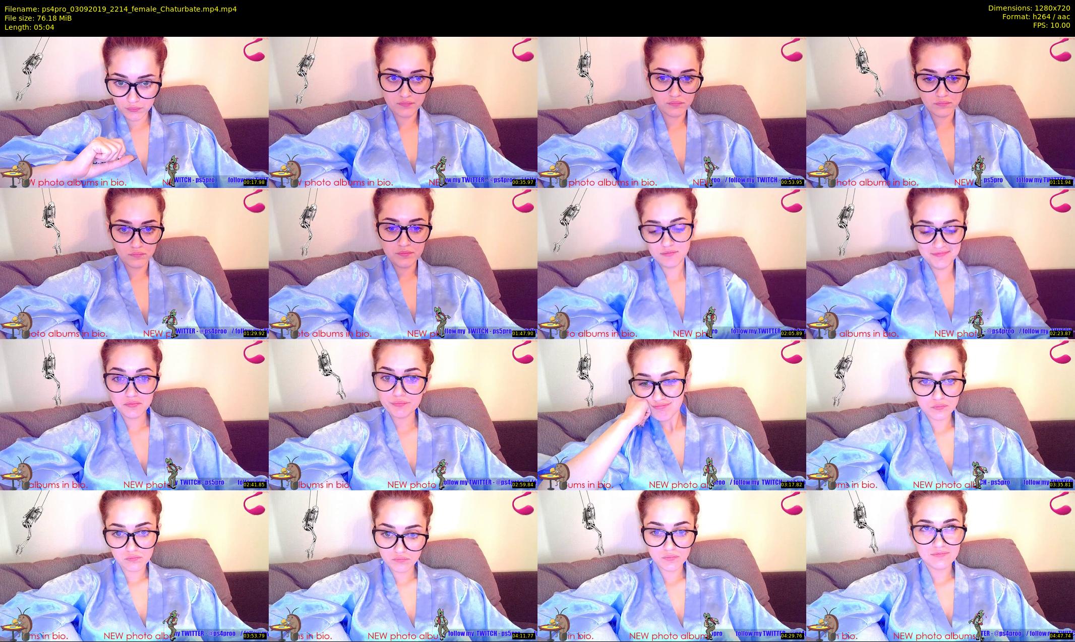 ps4pro — 6 minute Chaturbate female cam show recording, 720p, Sep 3, 2019