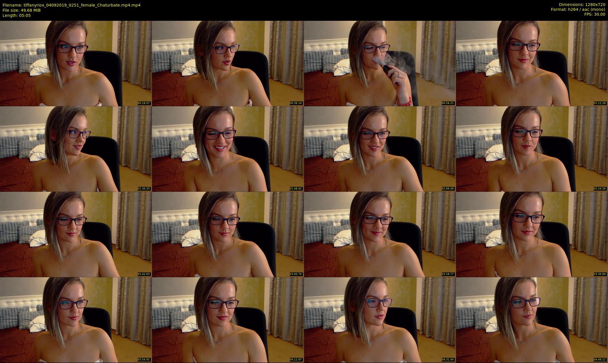 tiffanyriox — 6 minute Chaturbate female cam show recording, 720p, Sep 4, 2019