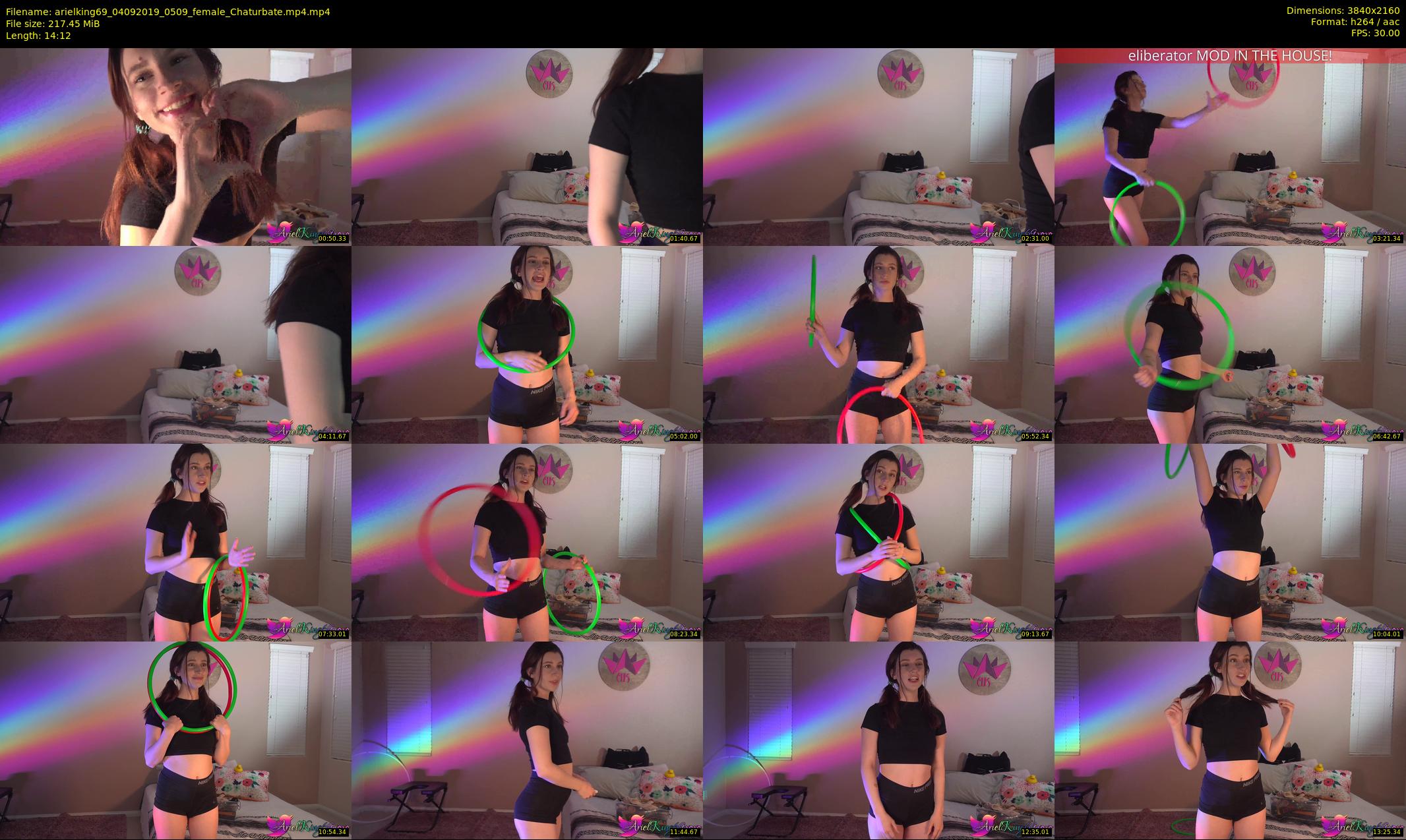 arielking69 — 15 minute Chaturbate female cam show recording, 4K, Sep 4, 2019