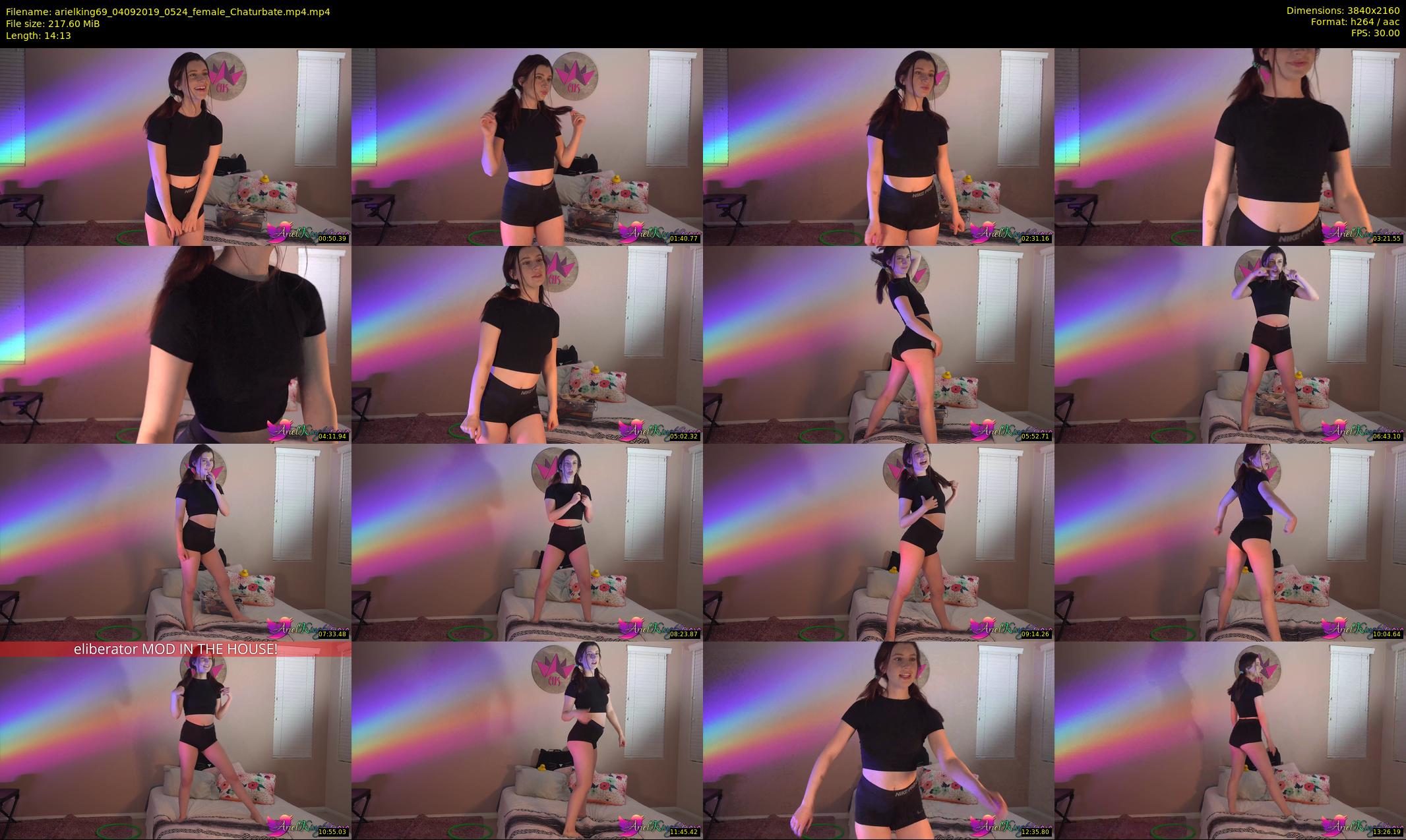 arielking69 — 15 minute Chaturbate female cam show recording, 4K, Sep 4, 2019