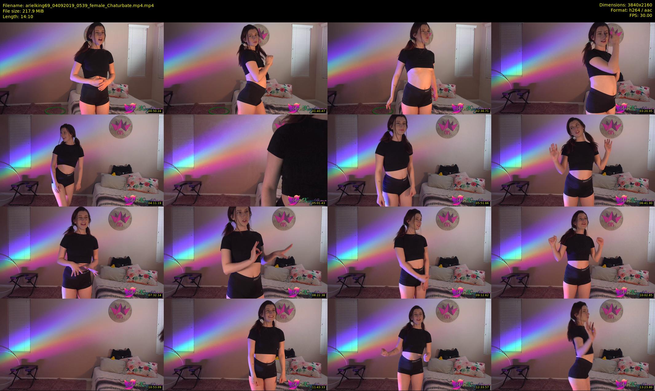 arielking69 — 15 minute Chaturbate female cam show recording, 4K, Sep 4, 2019
