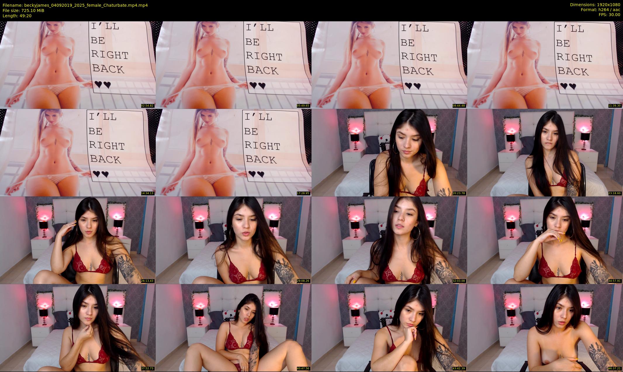 beckyjames — 50 minute Chaturbate female cam show recording, 1080p, Sep 4, 2019