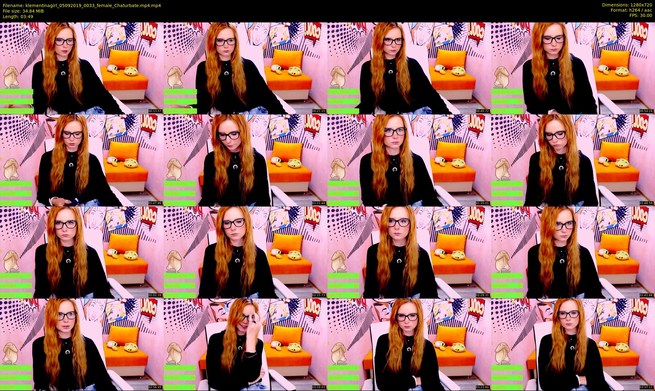 klementinagirl — 4 minute Chaturbate female cam show recording, 720p, Sep 5, 2019