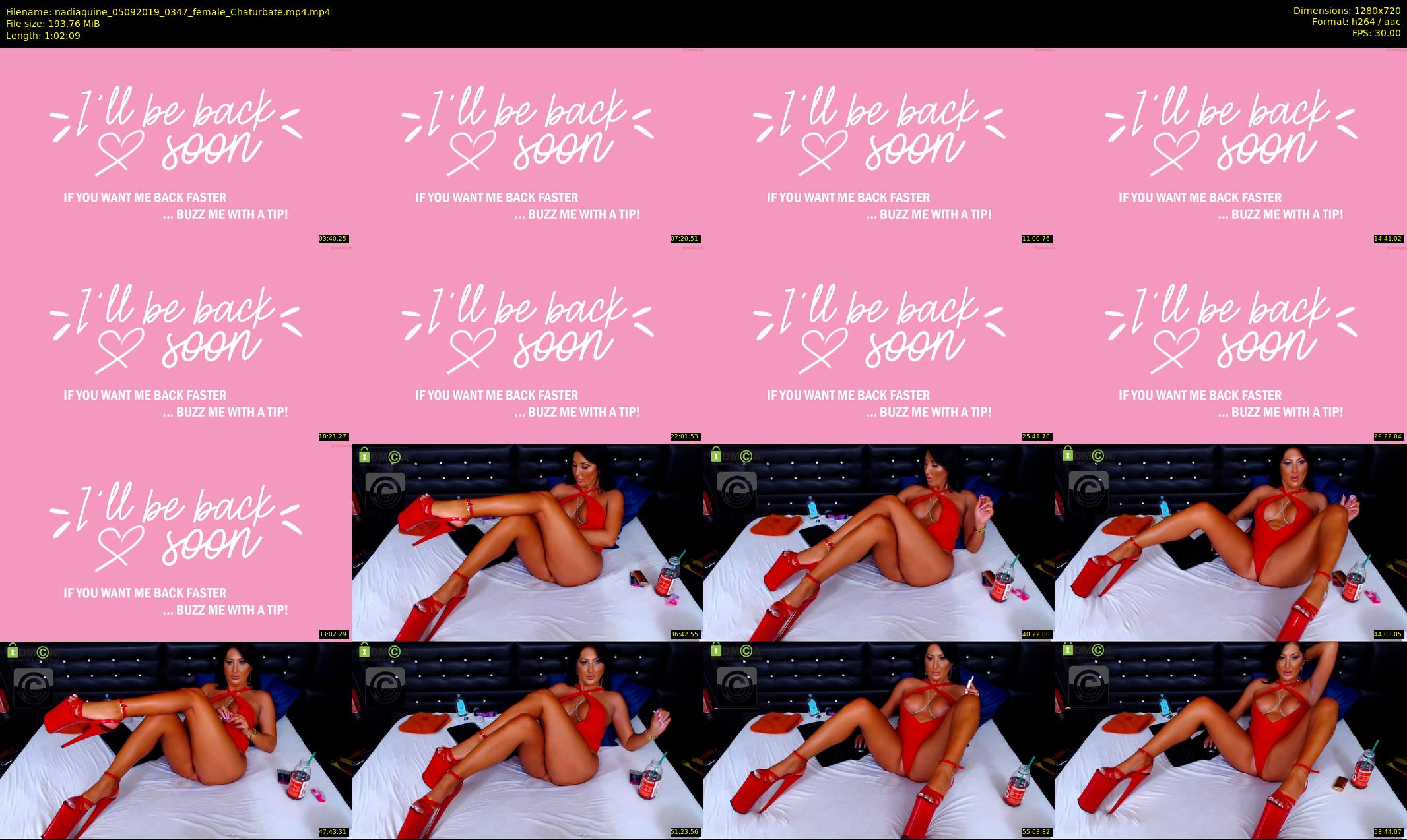 nadiaquine — 63 minute Chaturbate female cam show recording, 720p, Sep 5, 2019