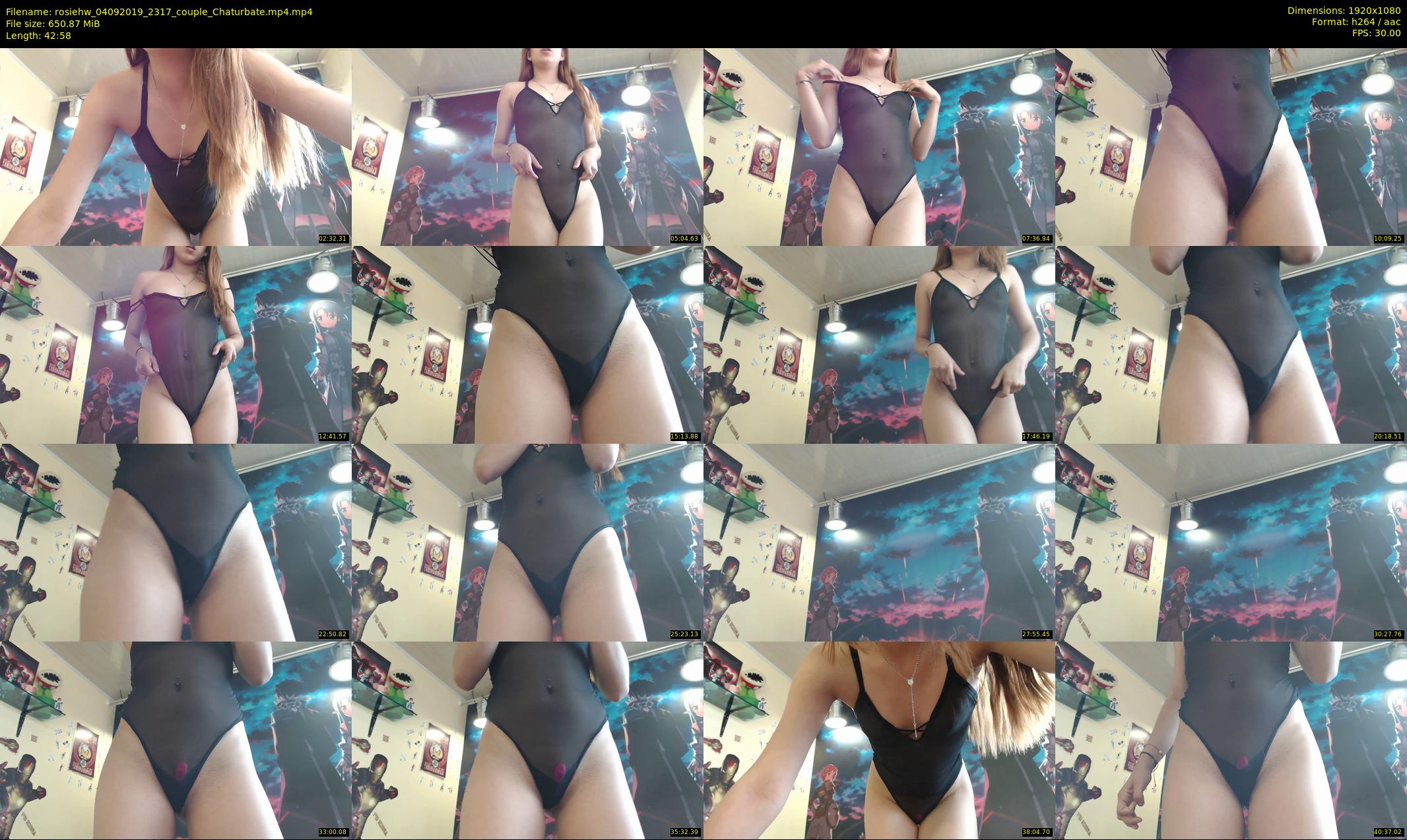 rosiehw — 43 minute Chaturbate couple cam show recording, 1080p, Sep 4, 2019