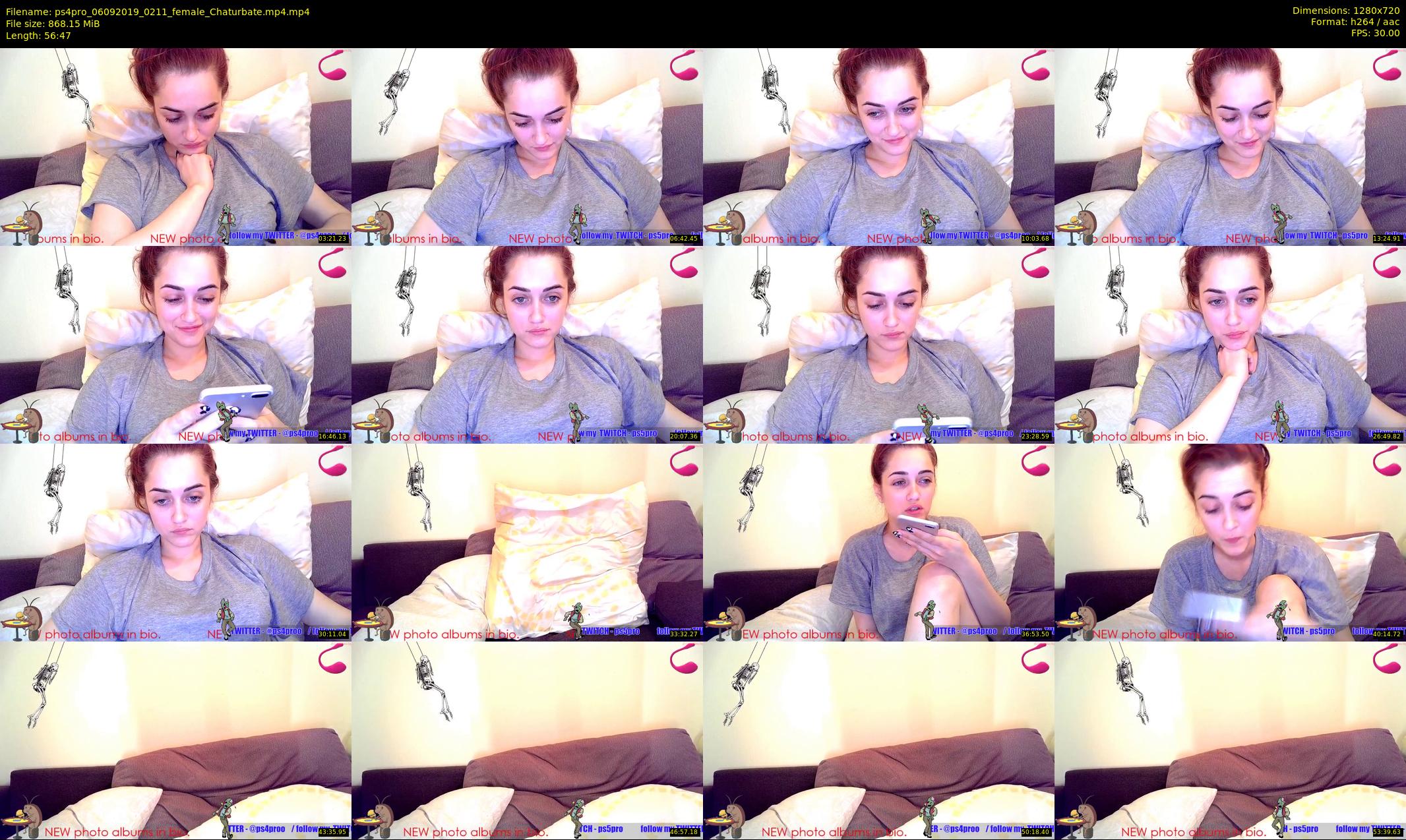 ps4pro — 57 minute Chaturbate female cam show recording, 720p, Sep 6, 2019