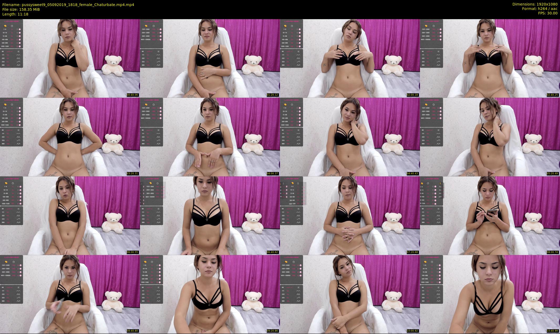pussysweet9 — 12 minute Chaturbate female cam show recording, 1080p, Sep 5, 2019