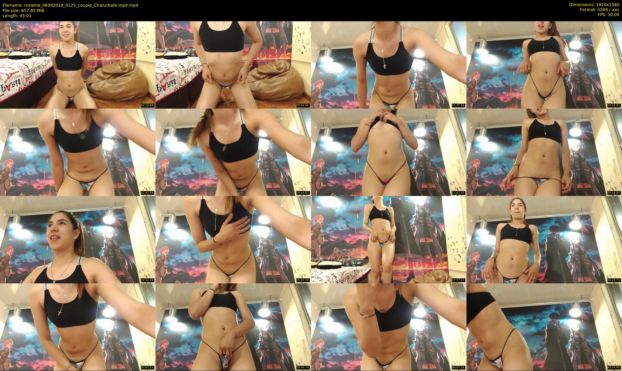 rosiehw — 44 minute Chaturbate couple cam show recording, 1080p, Sep 6, 2019