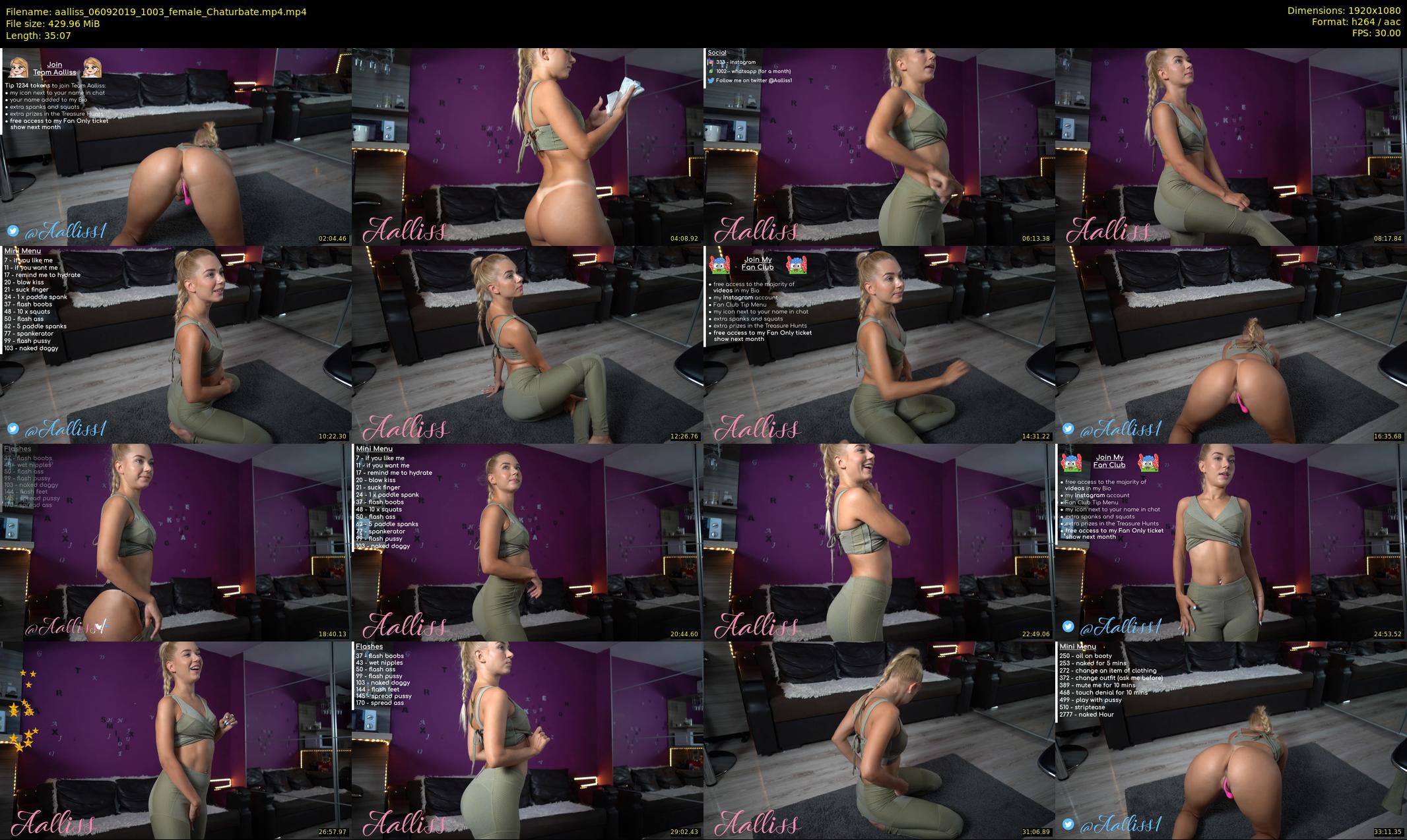 aalliss — 36 minute Chaturbate female cam show recording, 1080p, Sep 6, 2019