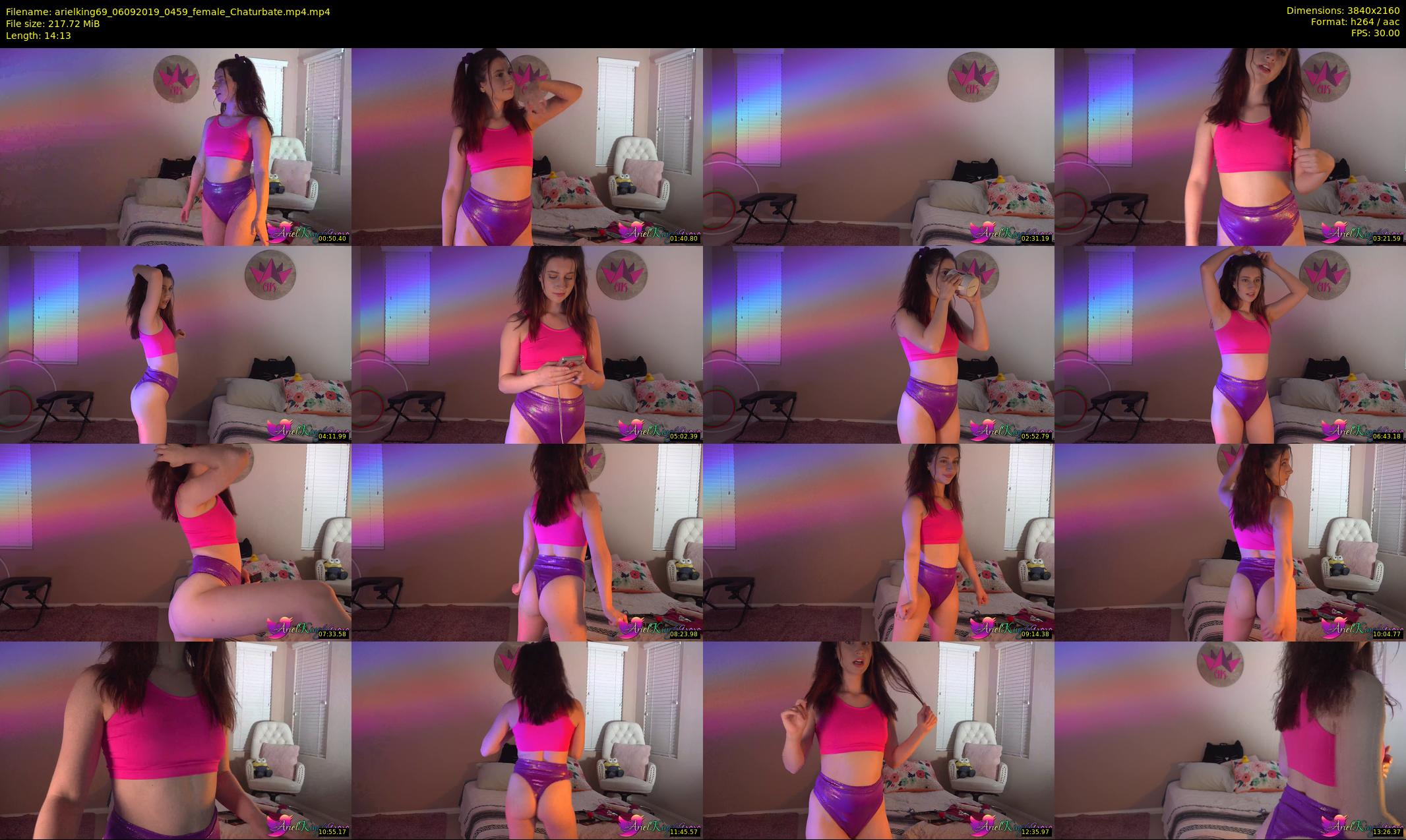 arielking69 — 15 minute Chaturbate female cam show recording, 4K, Sep 6, 2019