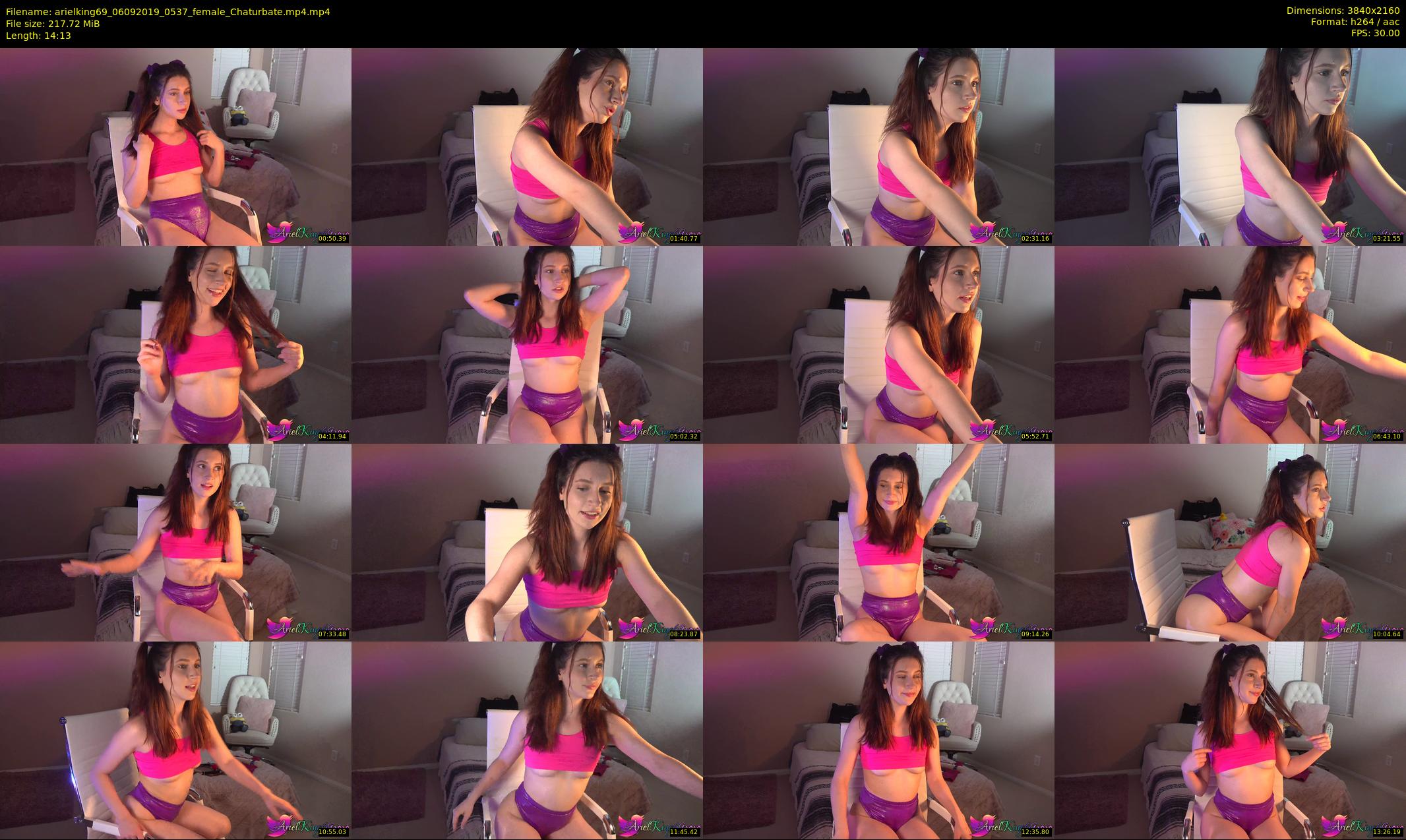 arielking69 — 15 minute Chaturbate female cam show recording, 4K, Sep 6, 2019