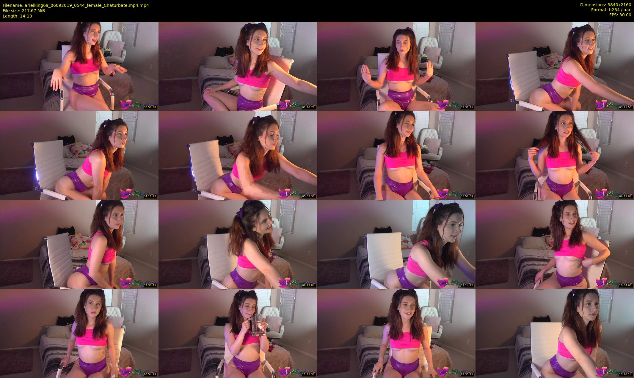 arielking69 — 15 minute Chaturbate female cam show recording, 4K, Sep 6, 2019