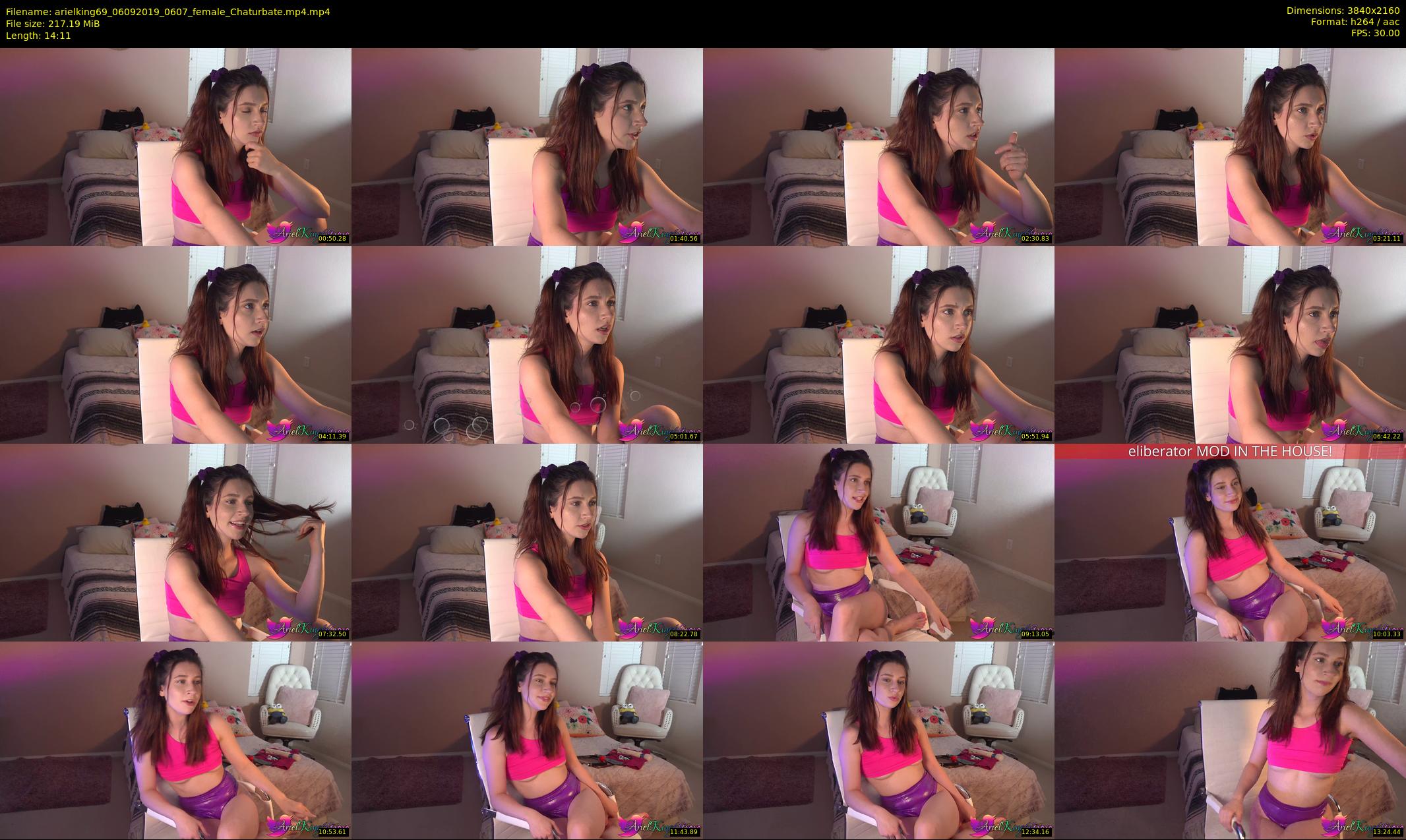 arielking69 — 15 minute Chaturbate female cam show recording, 4K, Sep 6, 2019