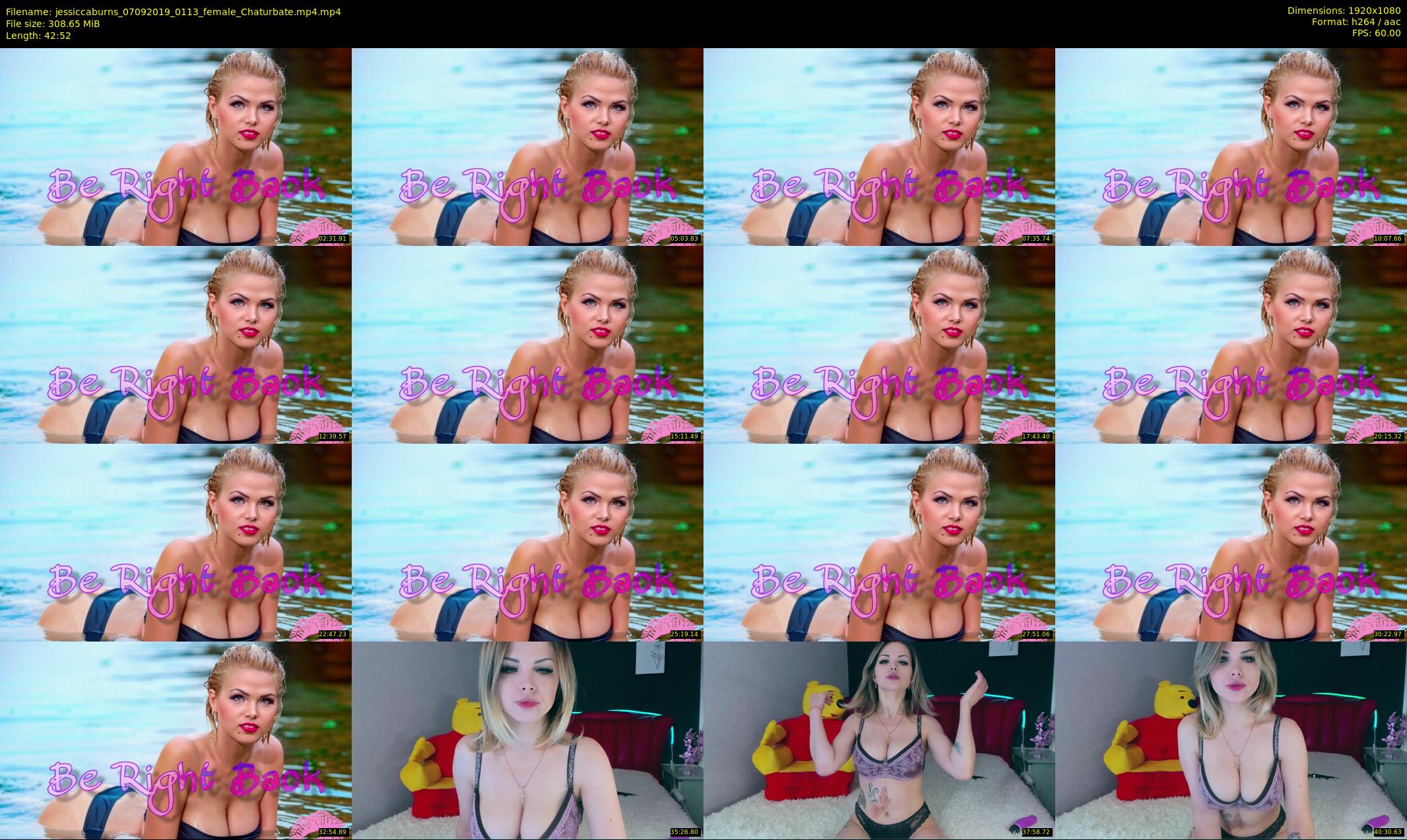 jessiccaburns — 43 minute Chaturbate female cam show recording, 1080p, Sep 7, 2019