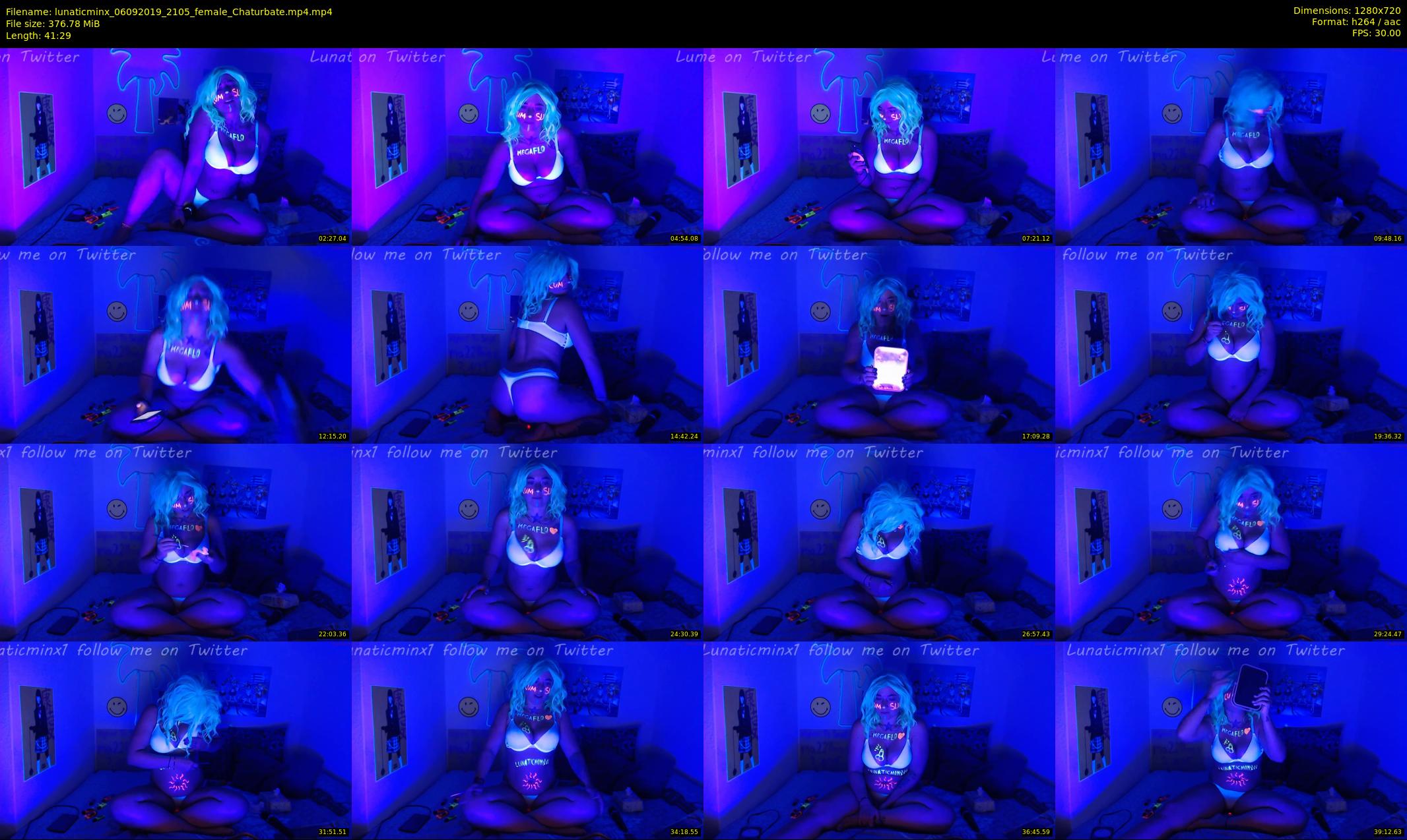 lunaticminx — 42 minute Chaturbate female cam show recording, 720p, Sep 6, 2019