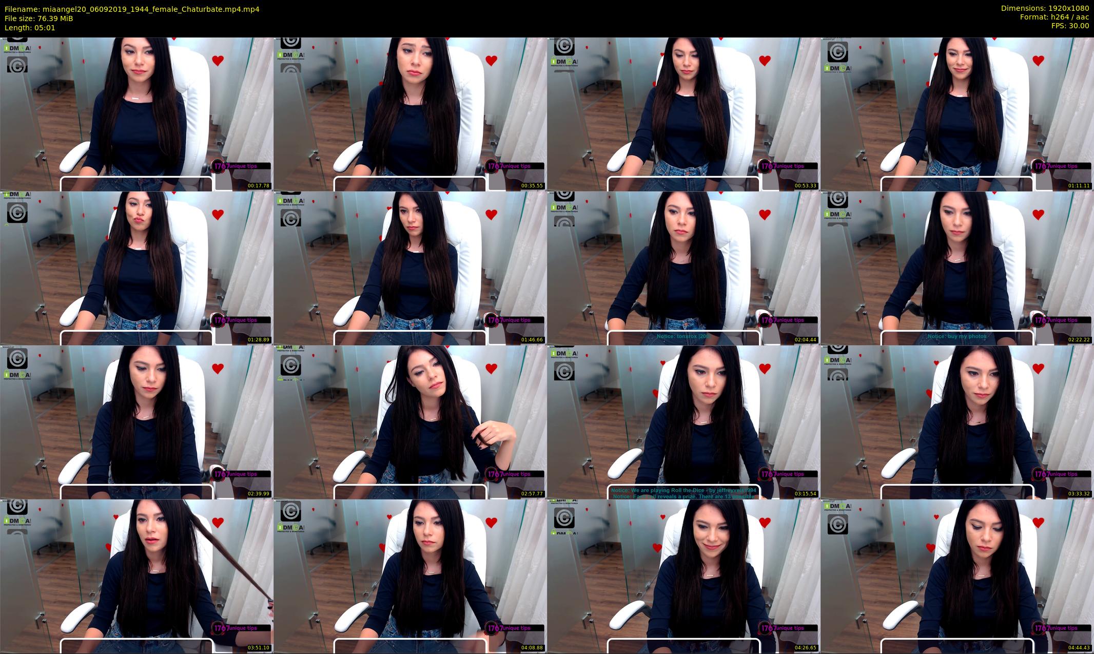 miaangel20 — 6 minute Chaturbate female cam show recording, 1080p, Sep 6, 2019