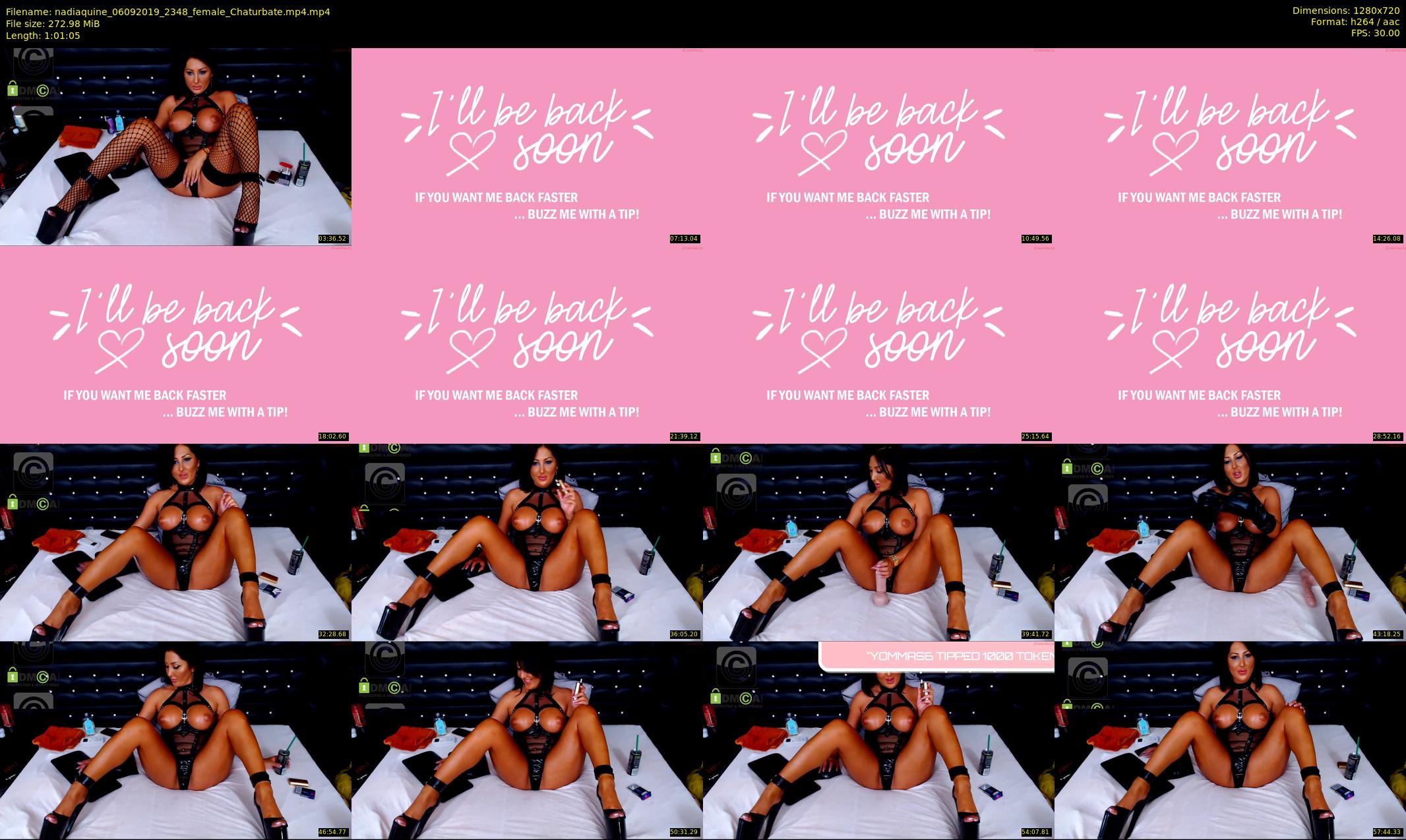 nadiaquine — 62 minute Chaturbate female cam show recording, 720p, Sep 6, 2019