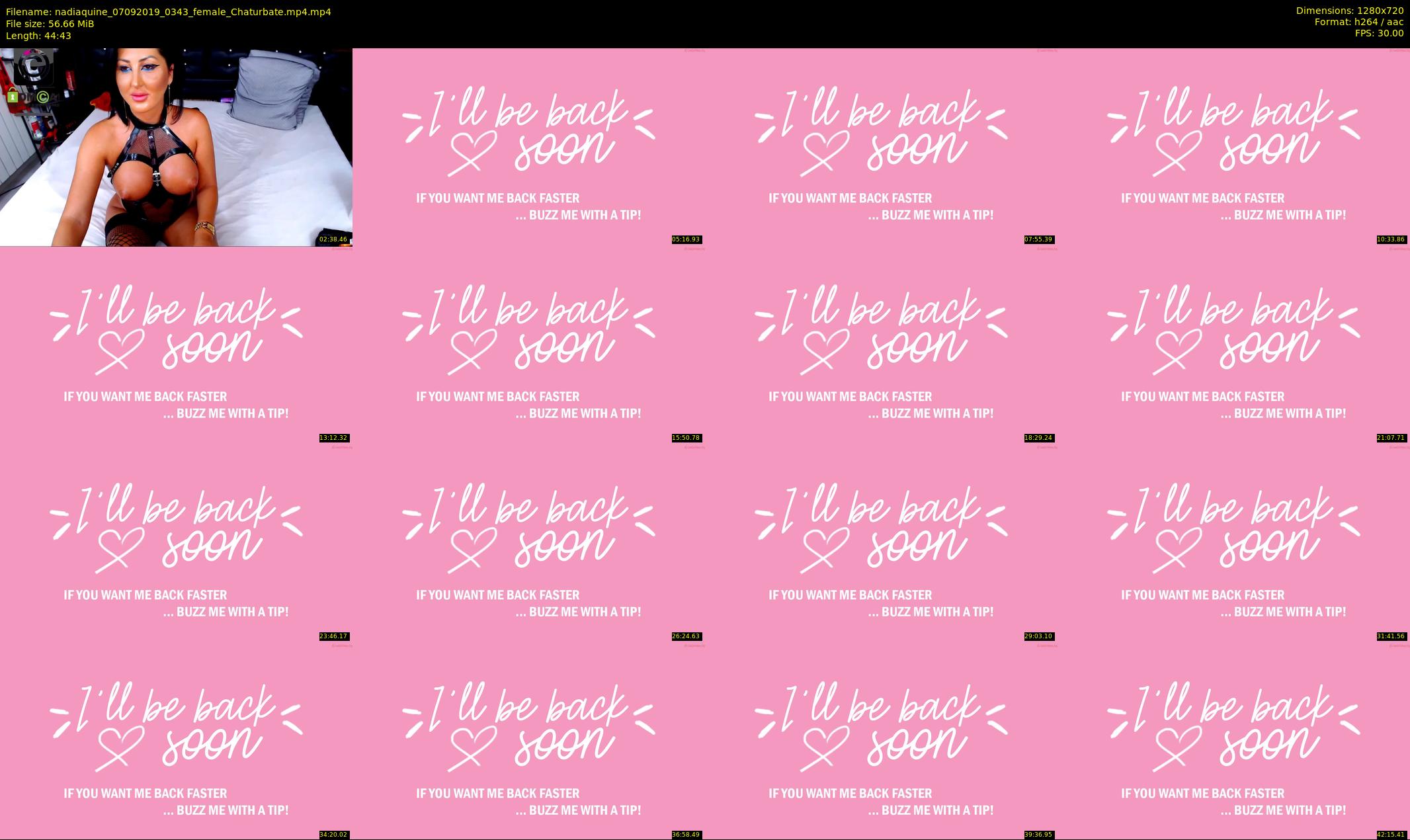 nadiaquine — 45 minute Chaturbate female cam show recording, 720p, Sep 7, 2019