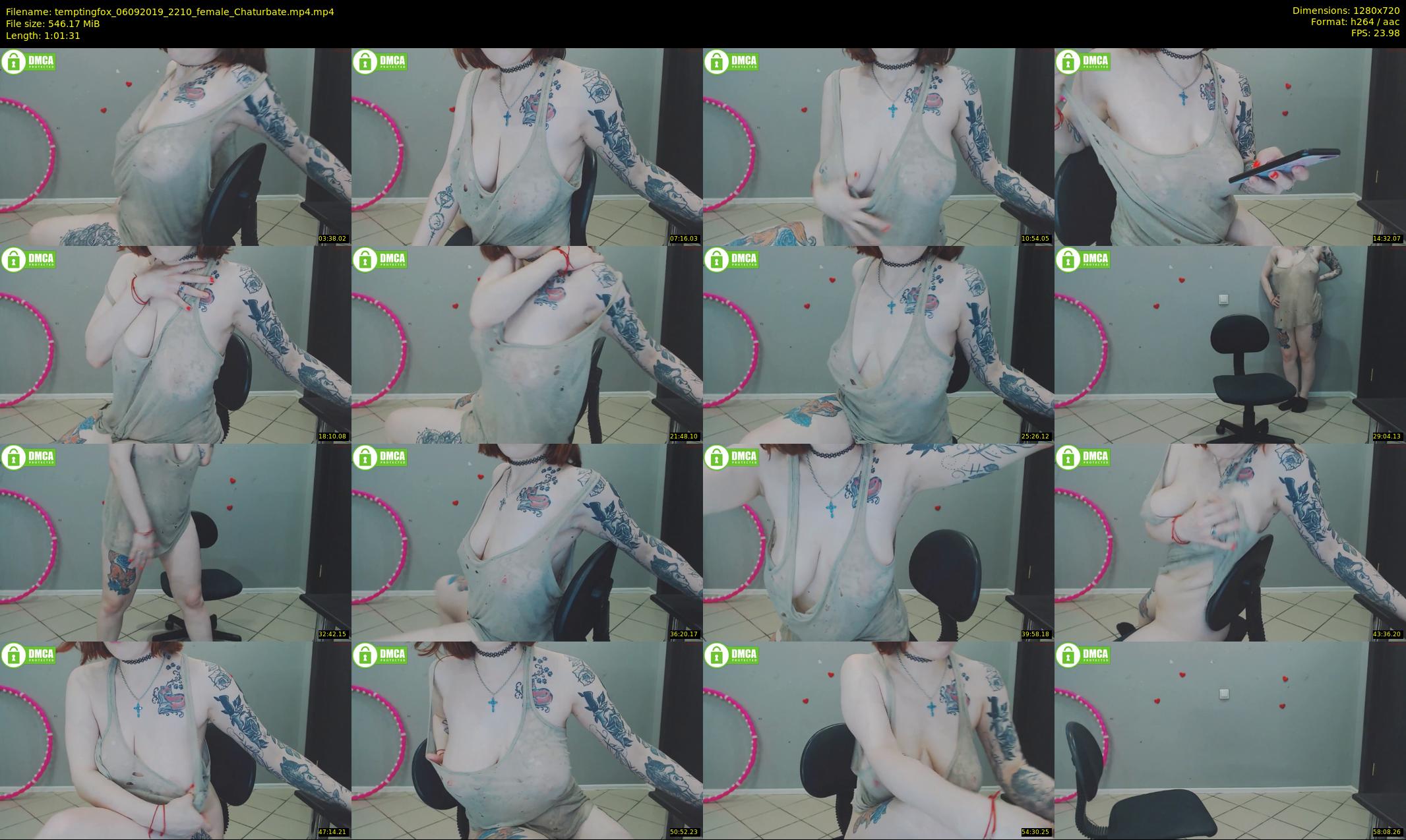 temptingfox — 62 minute Chaturbate female cam show recording, 720p, Sep 6, 2019