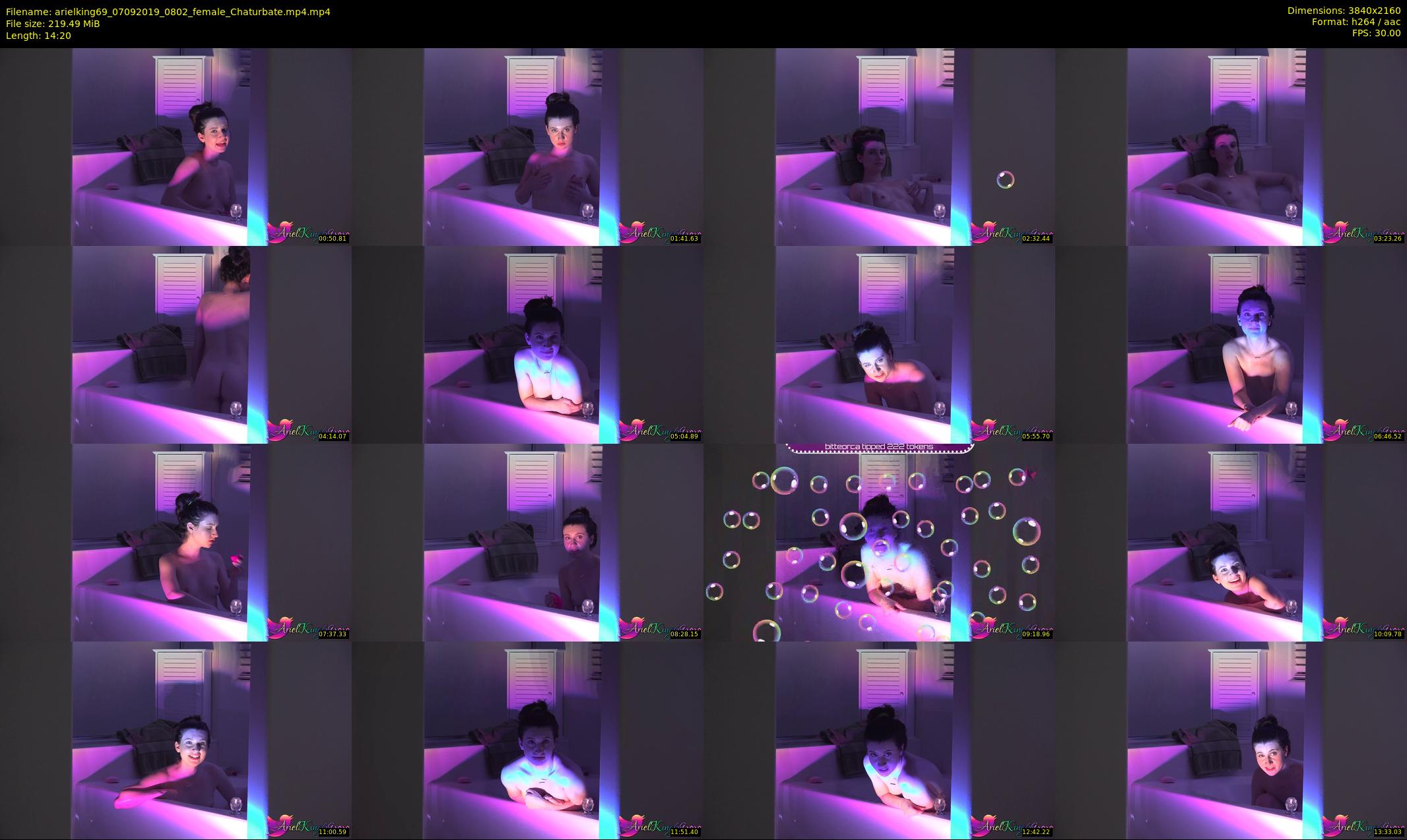 arielking69 — 15 minute Chaturbate female cam show recording, 4K, Sep 7, 2019