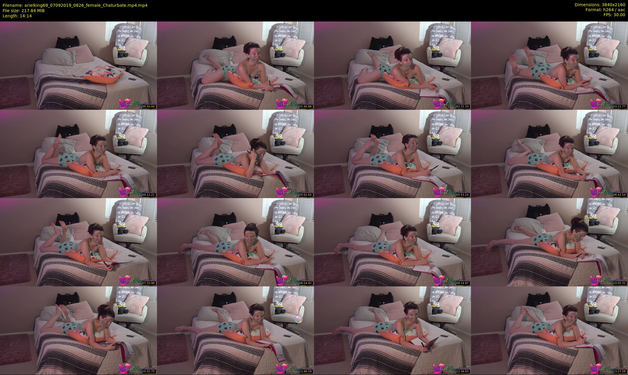 arielking69 — 15 minute Chaturbate female cam show recording, 4K, Sep 7, 2019