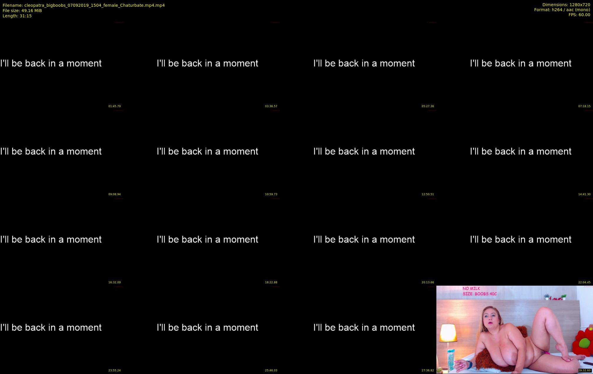 cleopatra_bigboobs — 32 minute Chaturbate female cam show recording, 720p, Sep 7, 2019