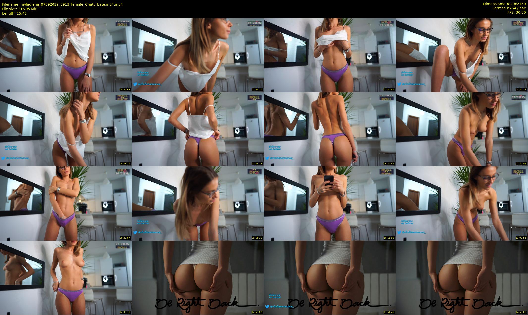 mvladlena — 16 minute Chaturbate female cam show recording, 4K, Sep 7, 2019