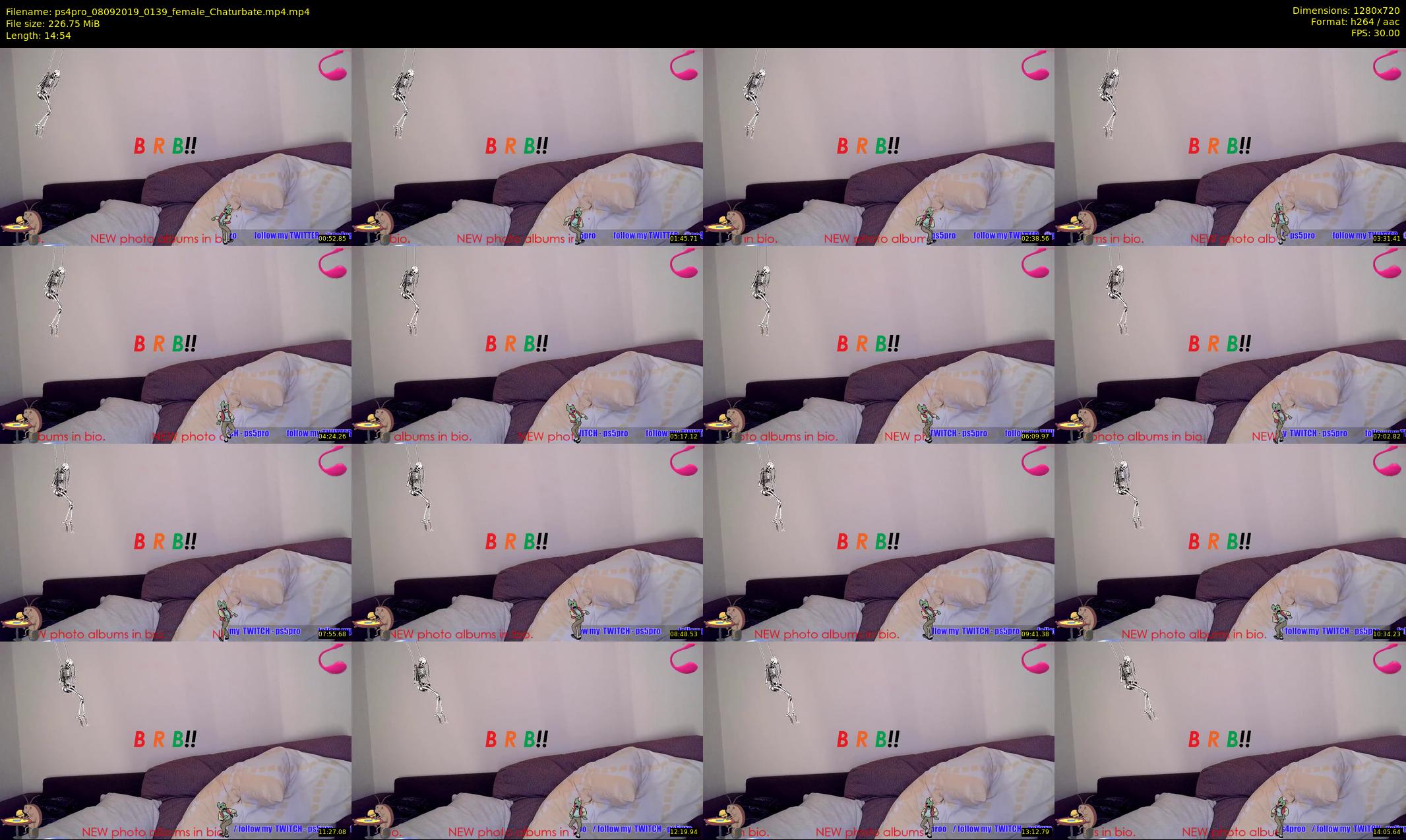 ps4pro — 15 minute Chaturbate female cam show recording, 720p, Sep 8, 2019