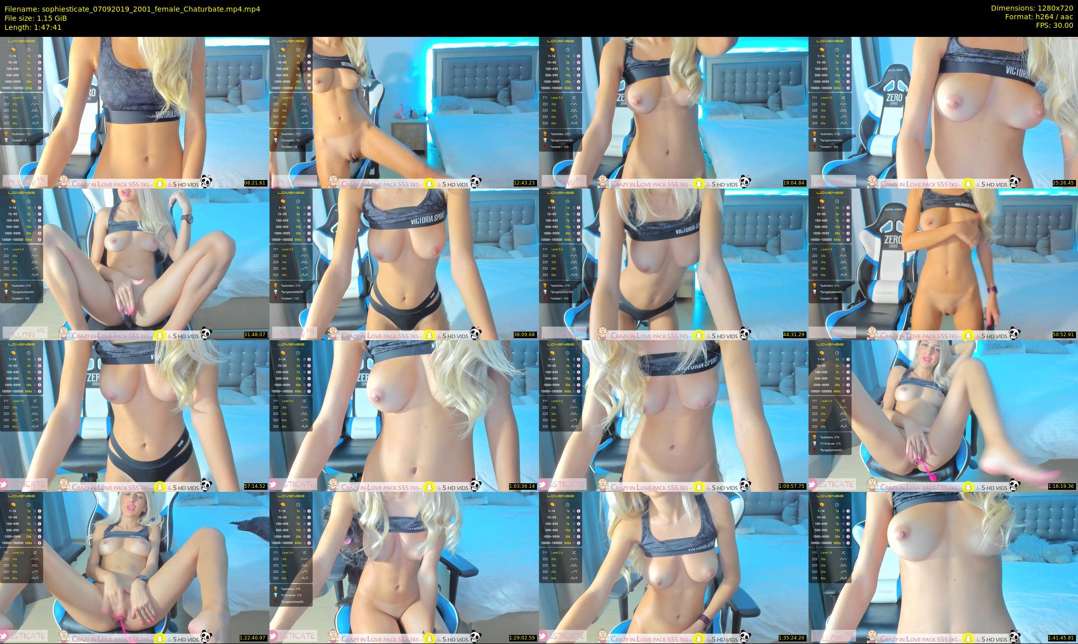 sophiesticate — 108 minute Chaturbate female cam show recording, 720p, Sep 7, 2019