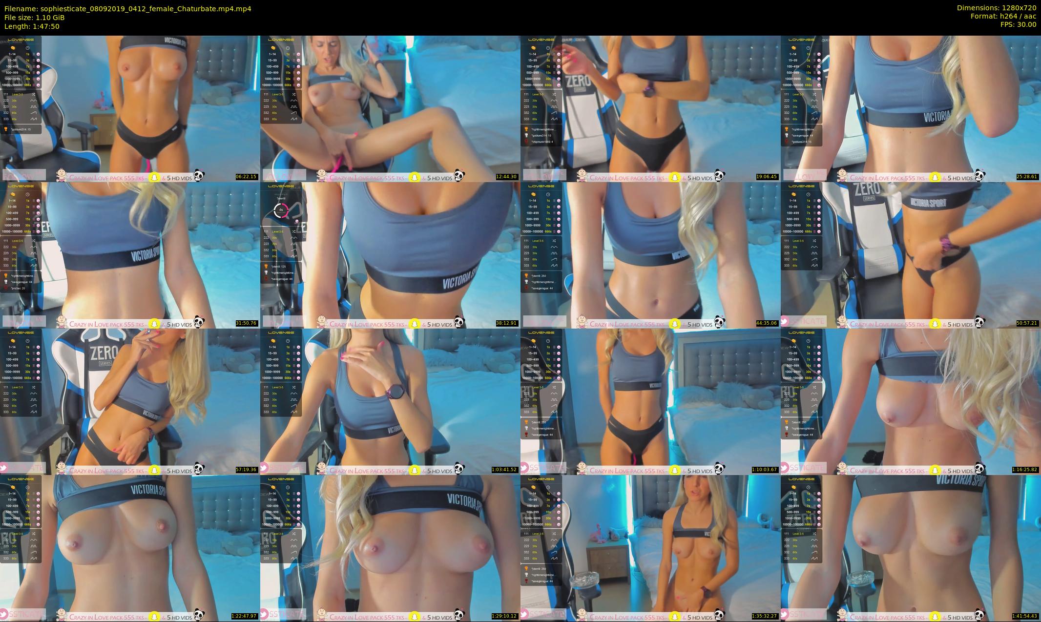 sophiesticate — 108 minute Chaturbate female cam show recording, 720p, Sep 8, 2019