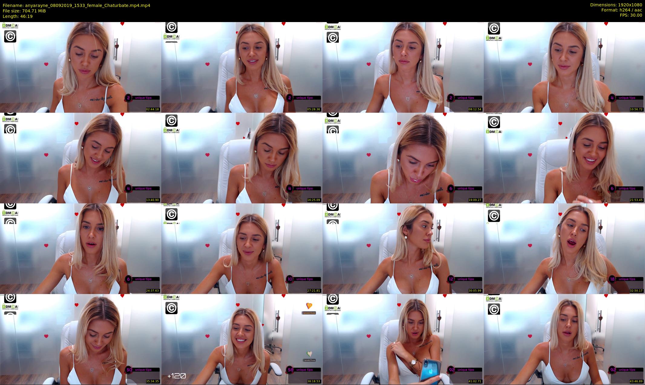 anyarayne — 47 minute Chaturbate female cam show recording, 1080p, Sep 8, 2019