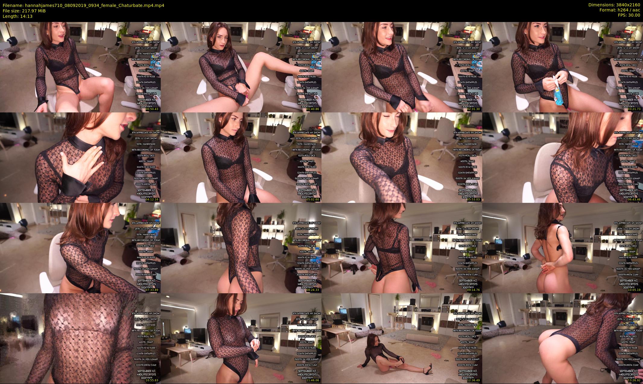 hannahjames710 — 15 minute Chaturbate female cam show recording, 4K, Sep 8, 2019