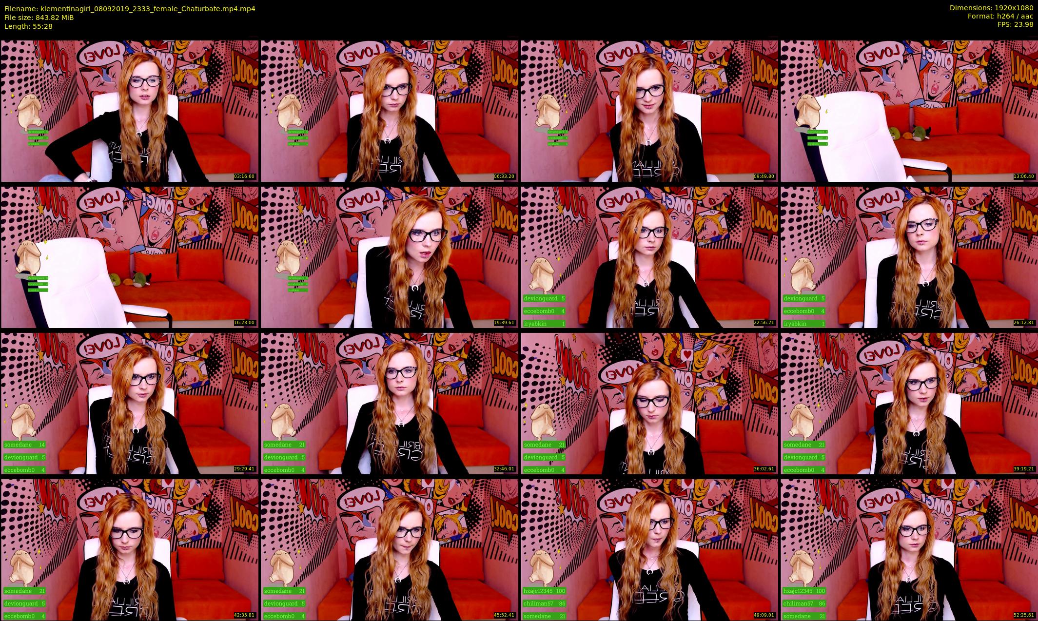 klementinagirl — 56 minute Chaturbate female cam show recording, 1080p, Sep 8, 2019