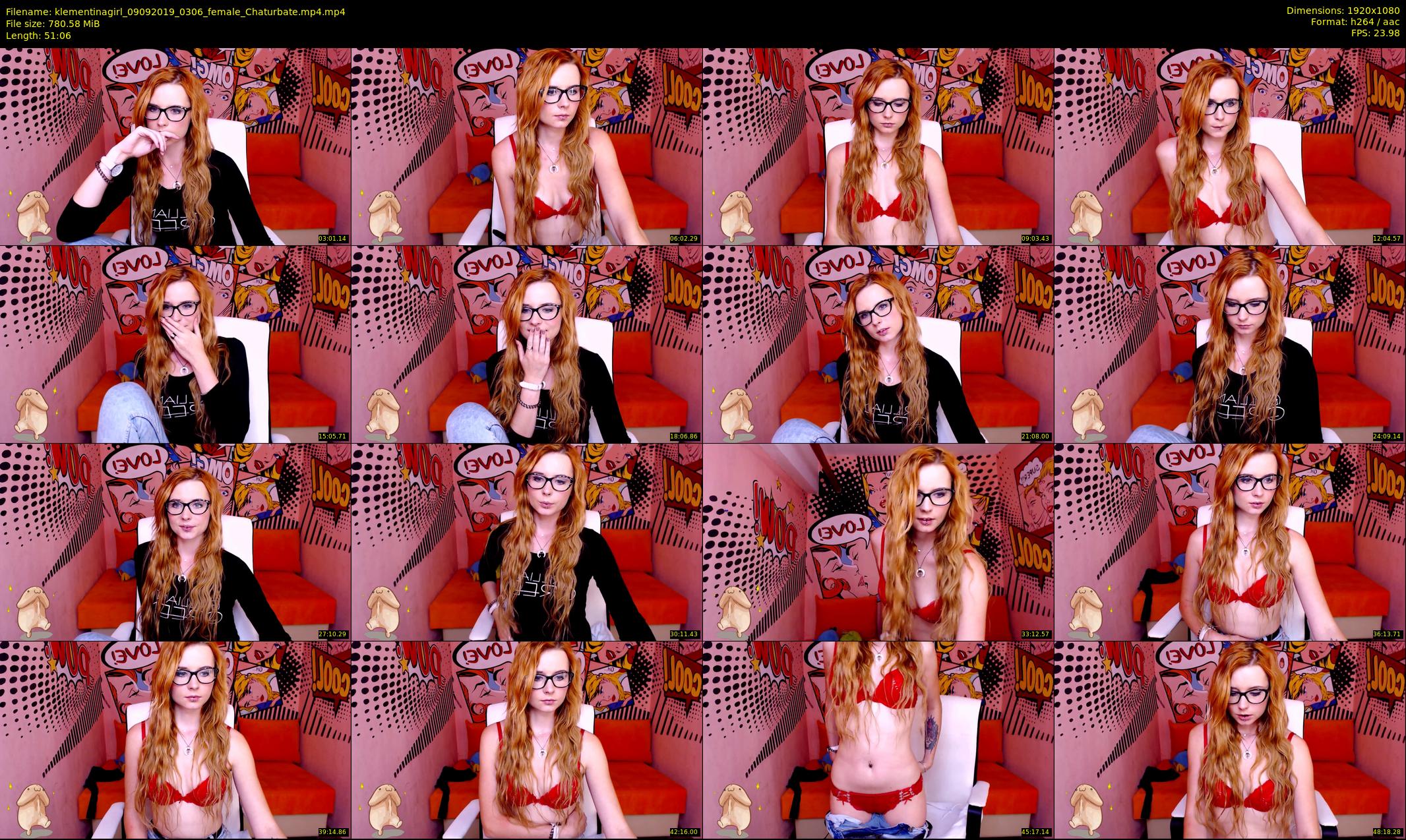 klementinagirl — 52 minute Chaturbate female cam show recording, 1080p, Sep 9, 2019