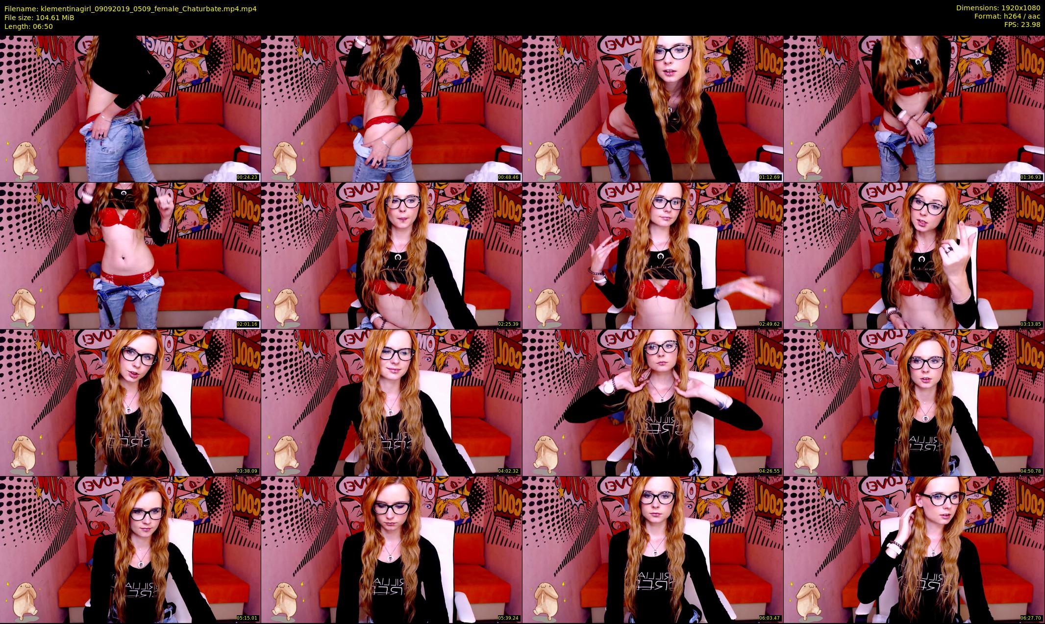 klementinagirl — 7 minute Chaturbate female cam show recording, 1080p, Sep 9, 2019