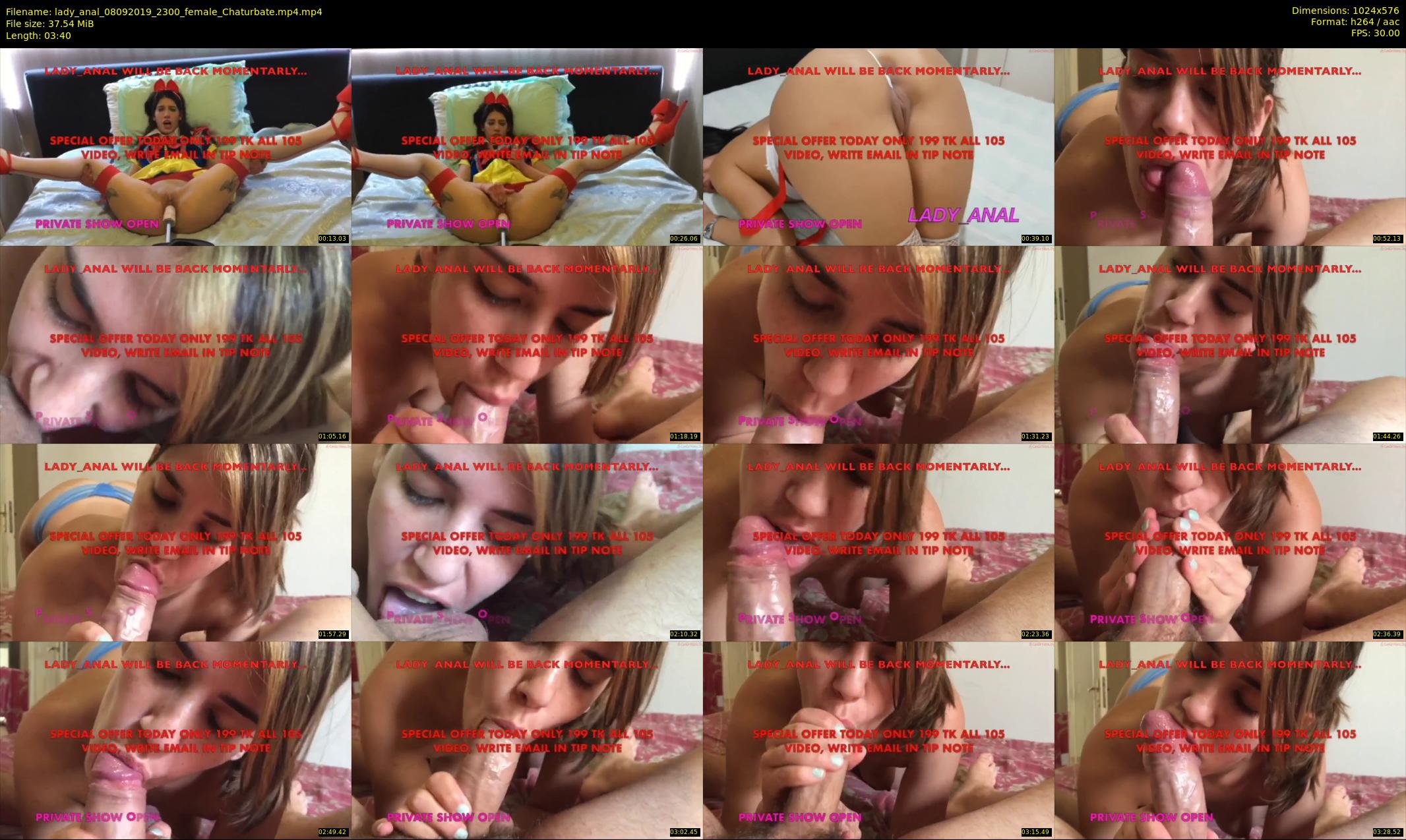 lady_anal — 4 minute Chaturbate female cam show recording, 480p, Sep 8, 2019