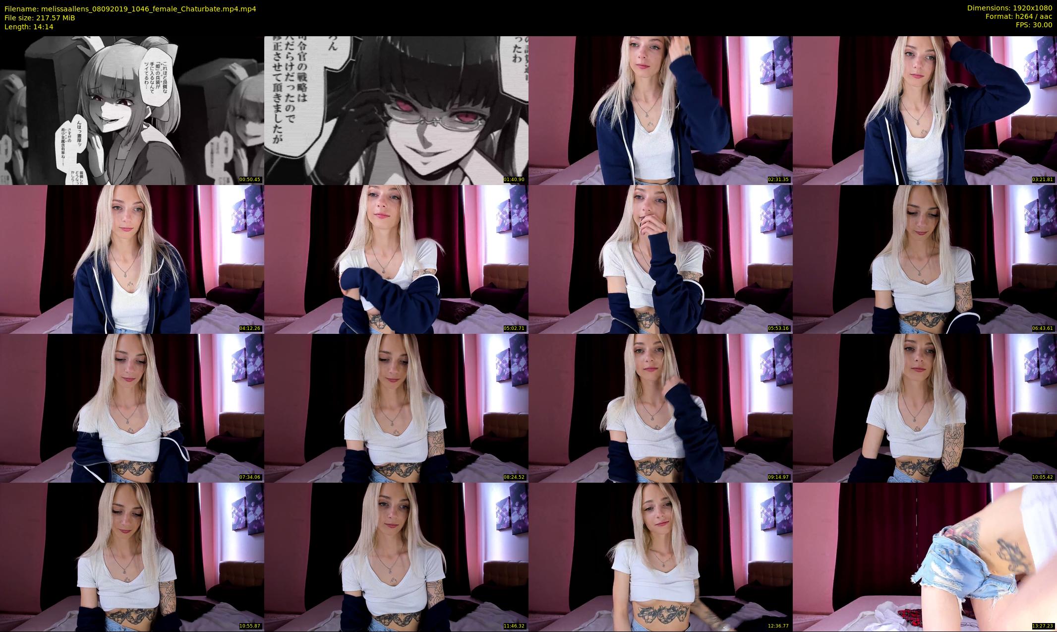 melissaallens — 15 minute Chaturbate female cam show recording, 1080p, Sep 8, 2019