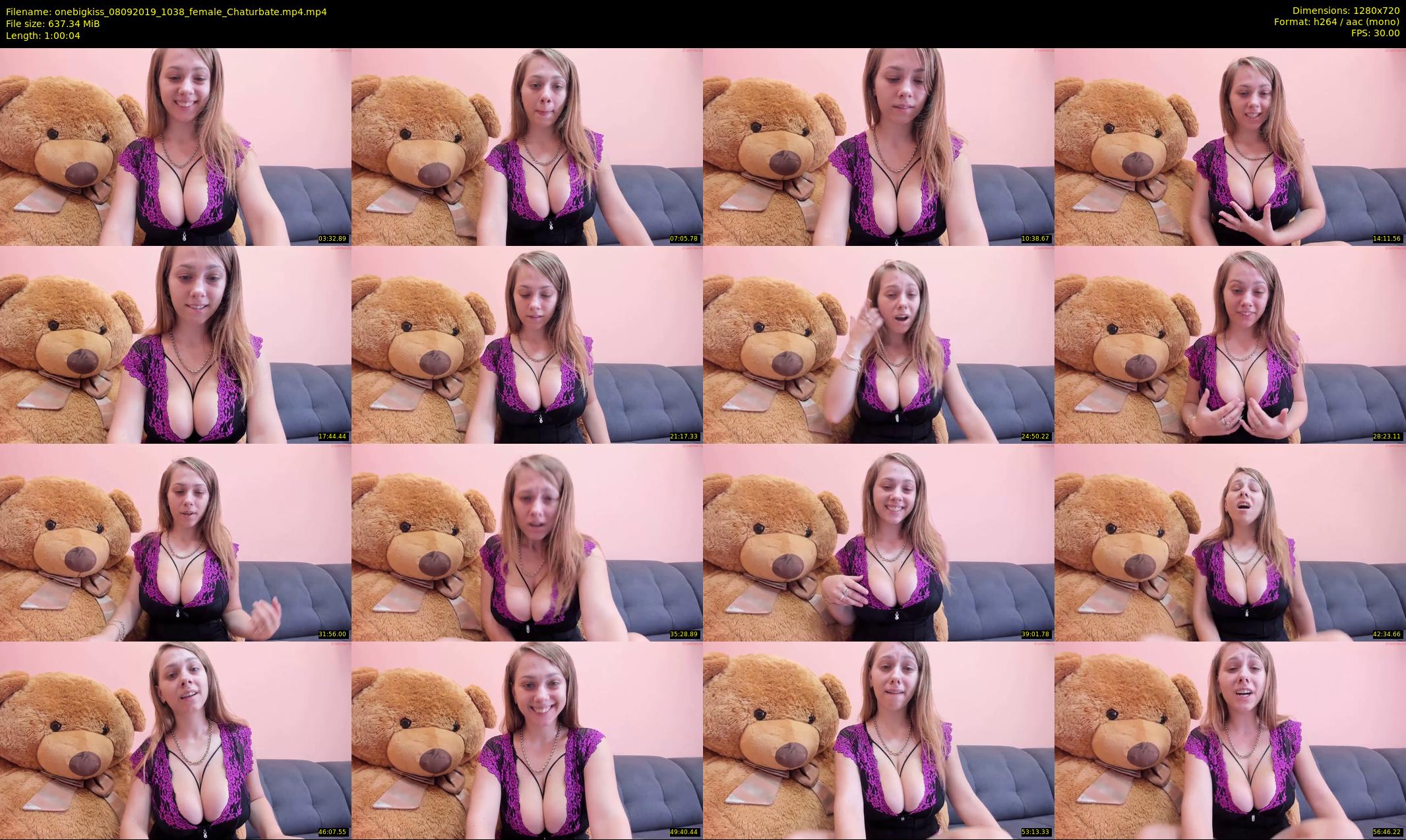 onebigkiss — 61 minute Chaturbate female cam show recording, 720p, Sep 8, 2019