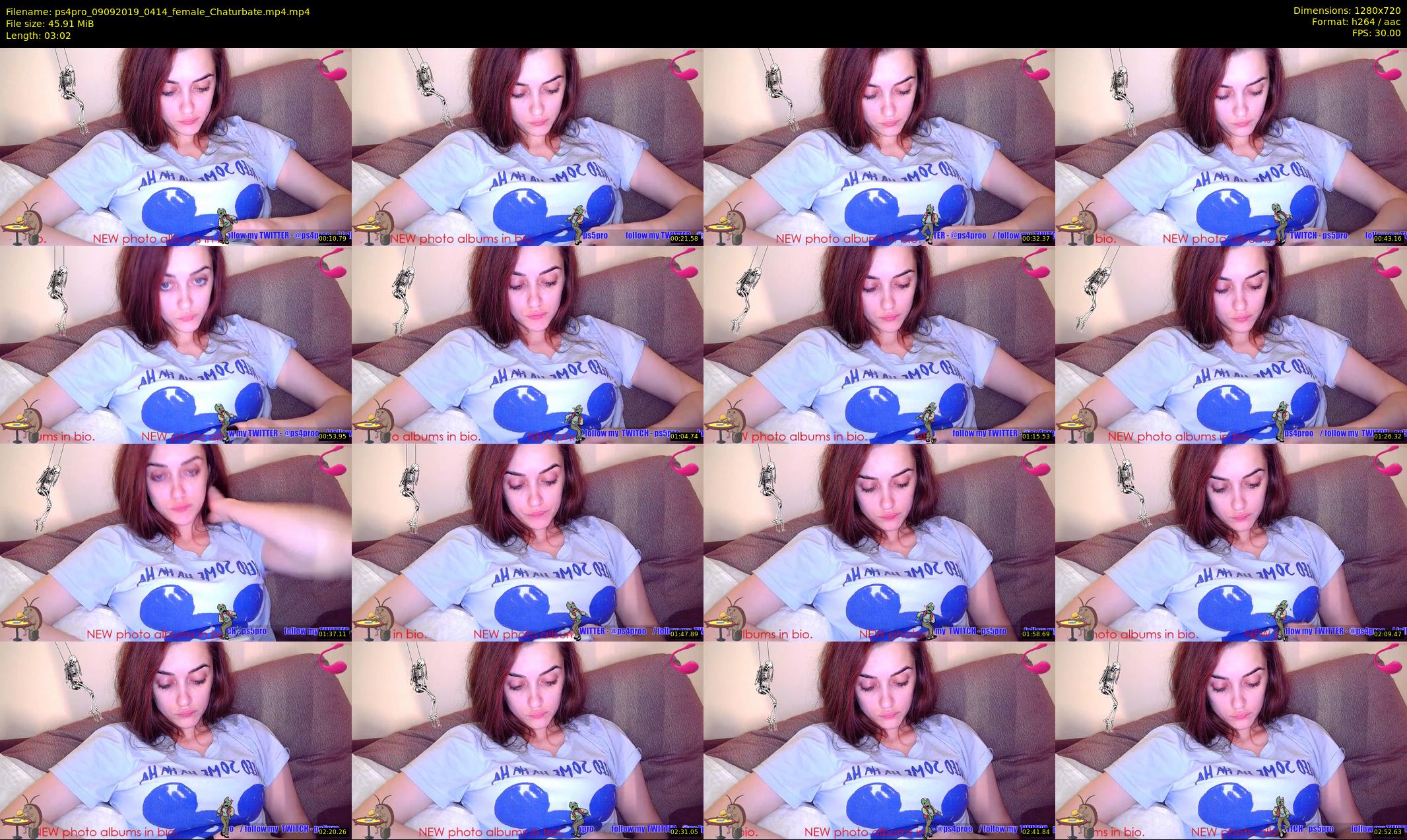 ps4pro — 4 minute Chaturbate female cam show recording, 720p, Sep 9, 2019