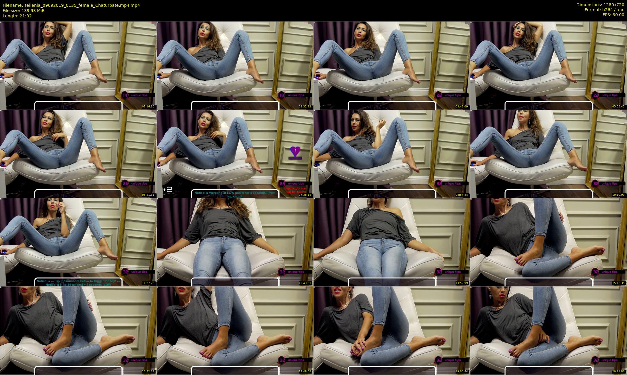 sellenia — 22 minute Chaturbate female cam show recording, 720p, Sep 9, 2019