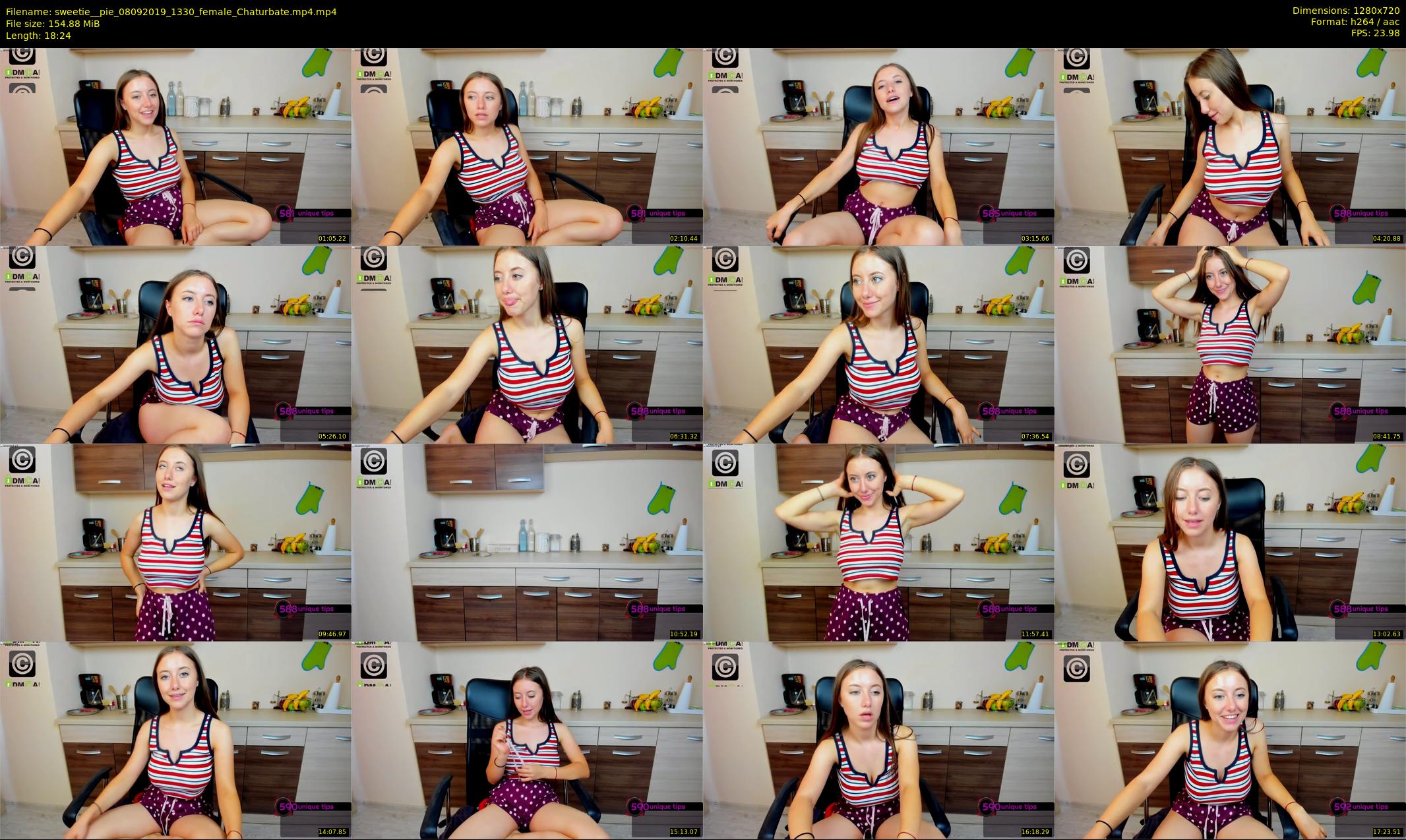 sweetie__pie — 19 minute Chaturbate female cam show recording, 720p, Sep 8, 2019